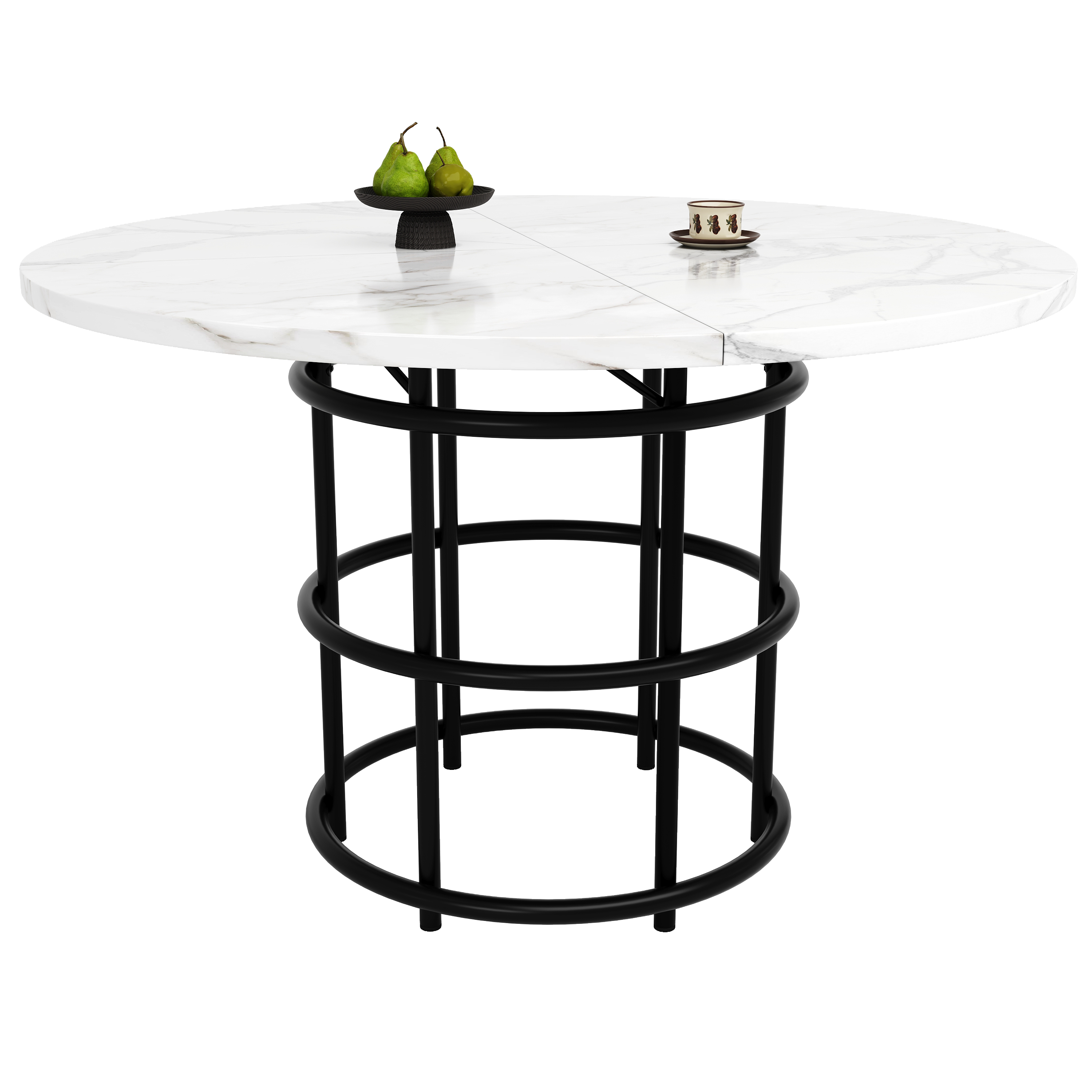 Table ronde noir 6p vue 3