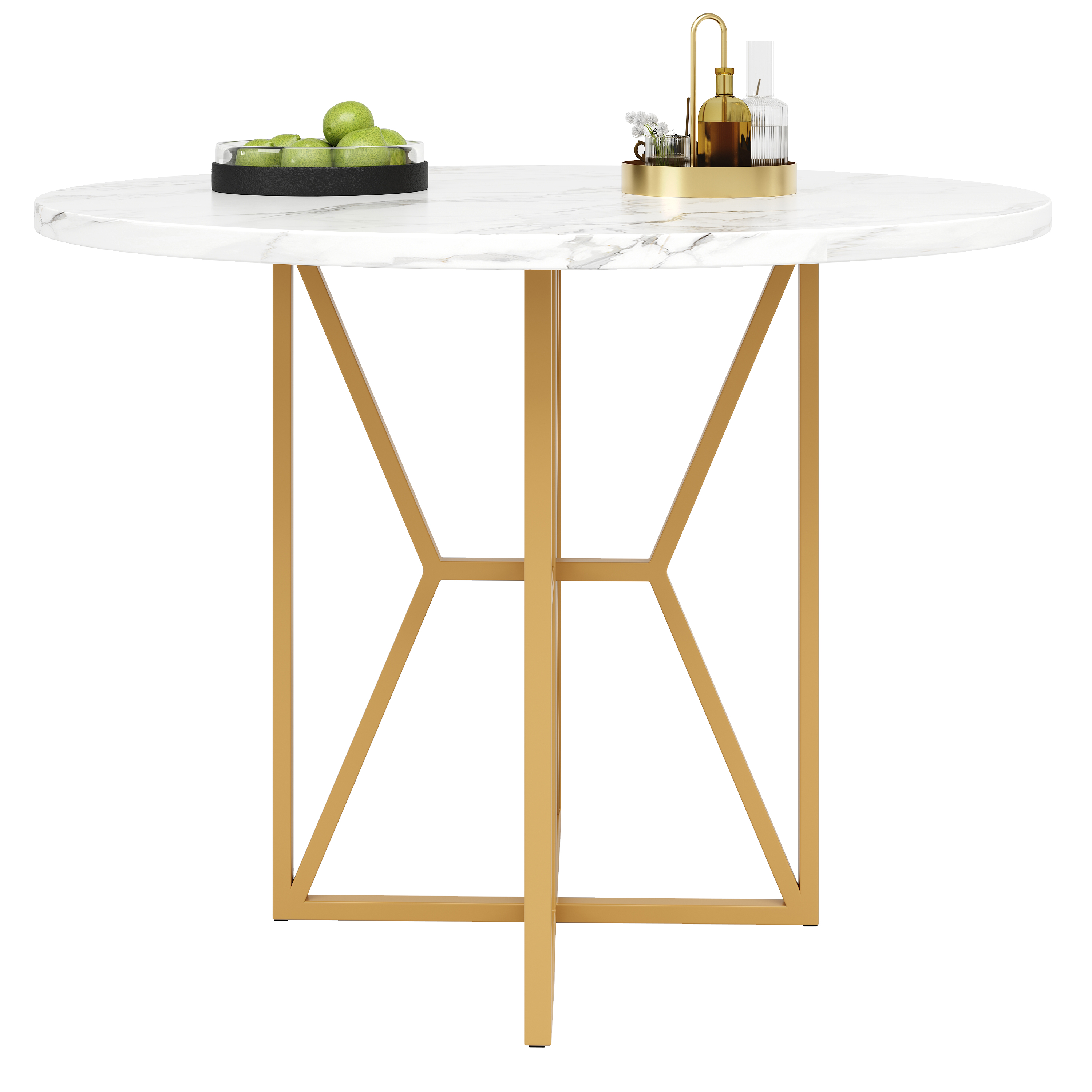 Table ronde doré vue 4