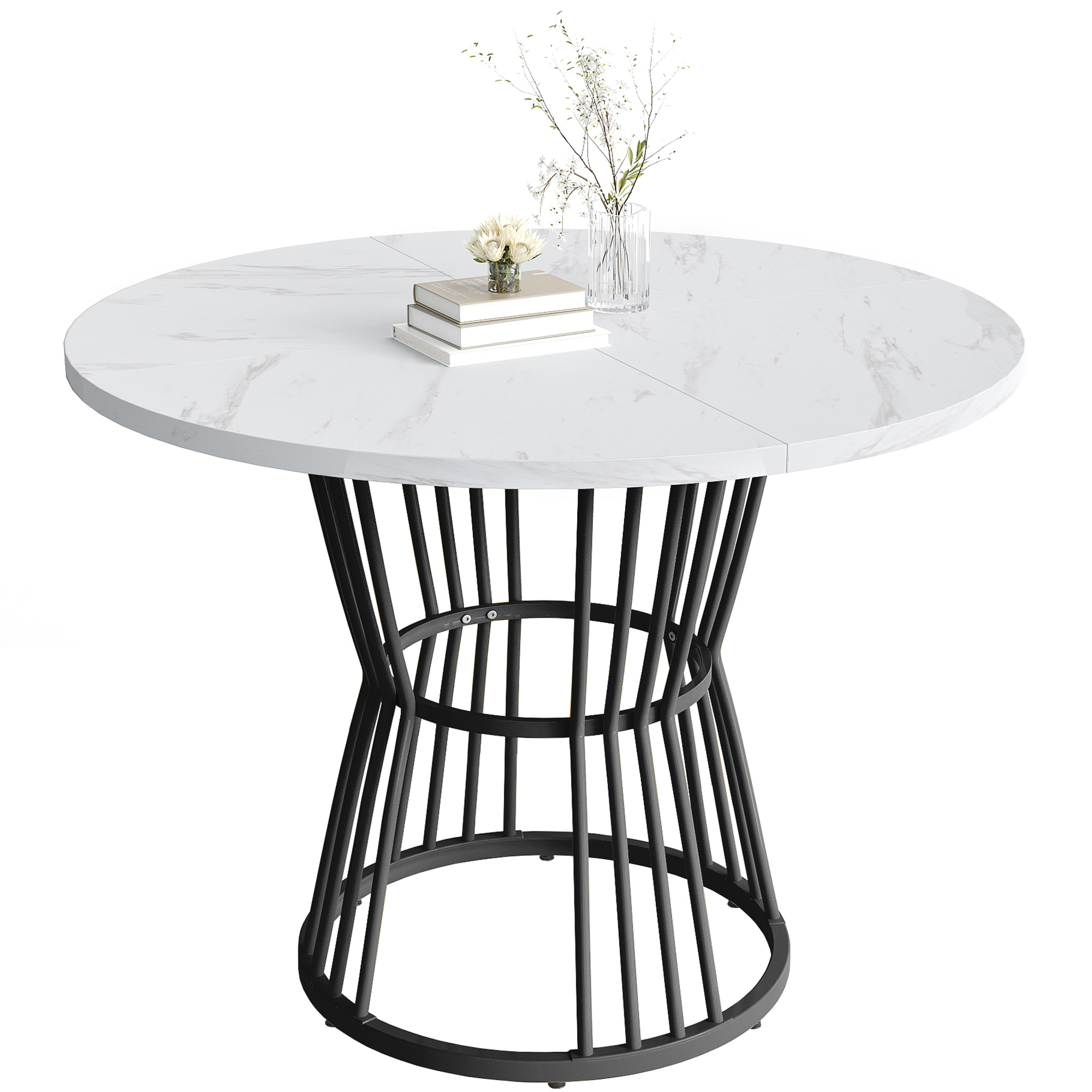 Table ronde noir vue 1