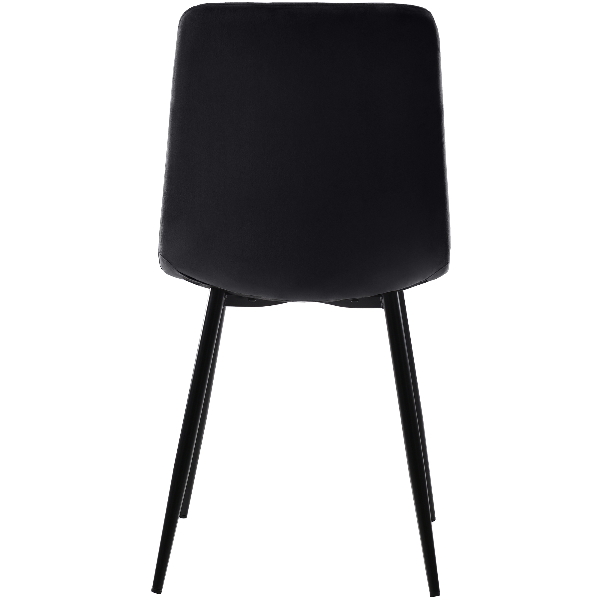 Ensemble table et chaises, 5 pièces, 1 table + 4 chaises, métal et velours, noir - vue 3