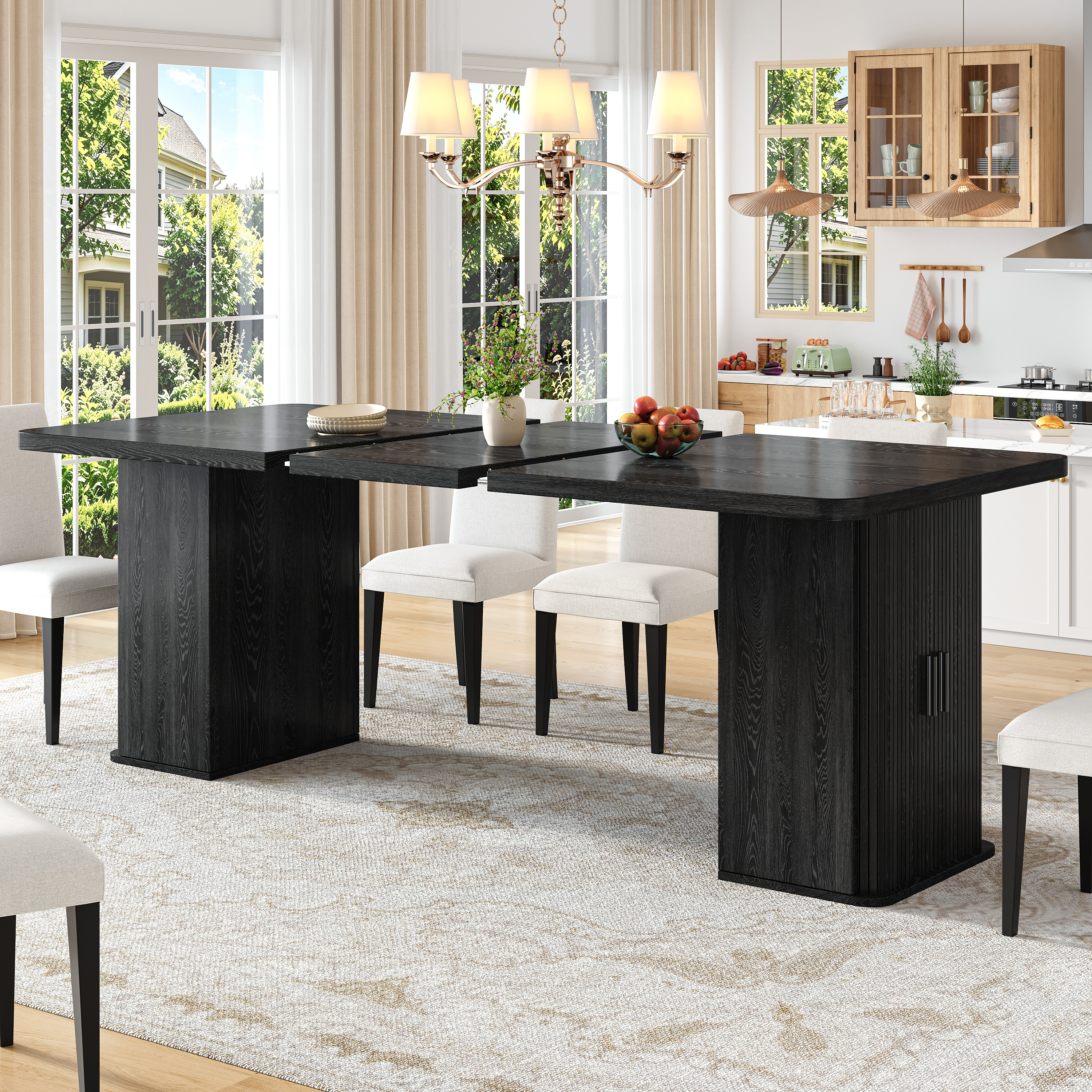 Plateau noir pendant l’ouverture de la table