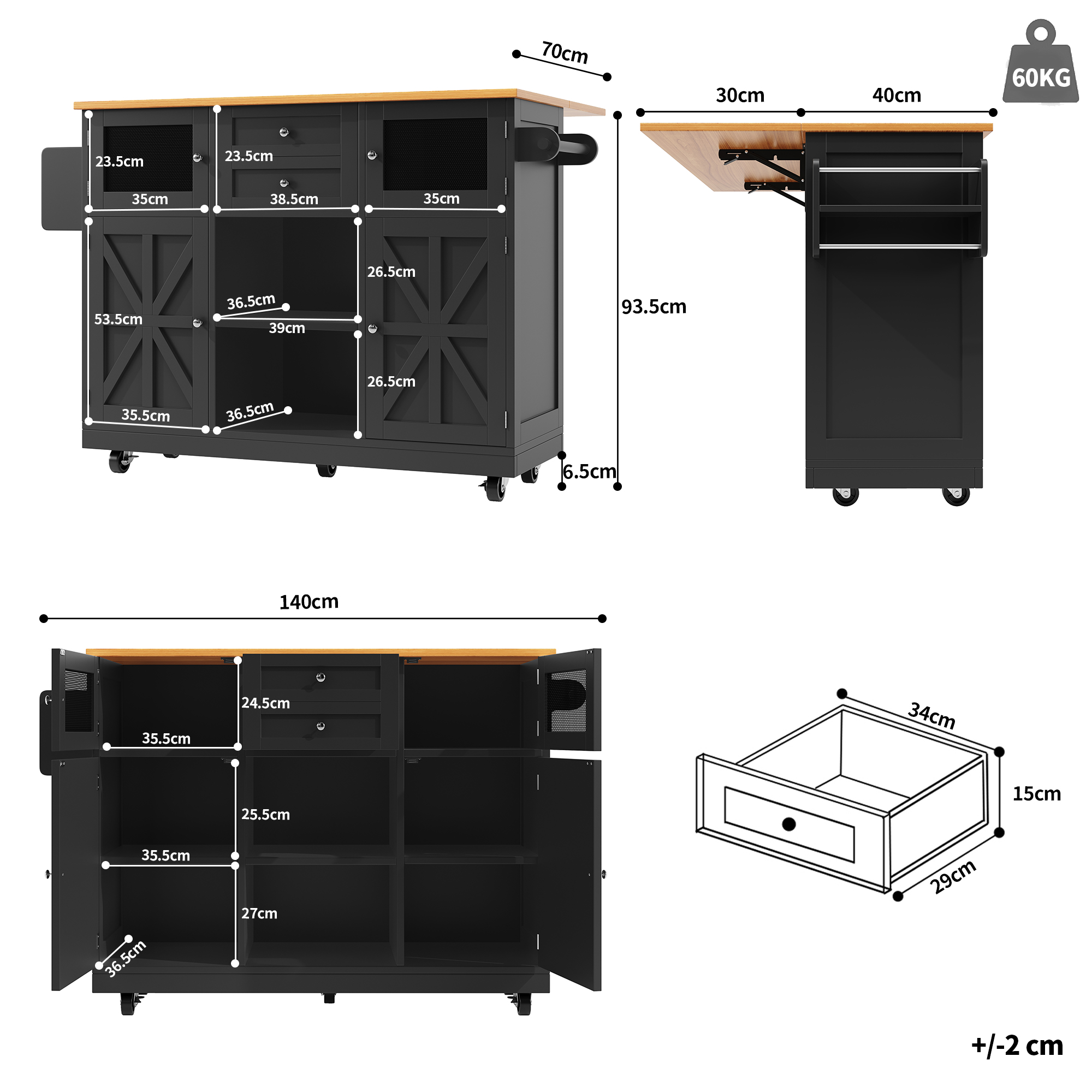 Dimensions du buffet