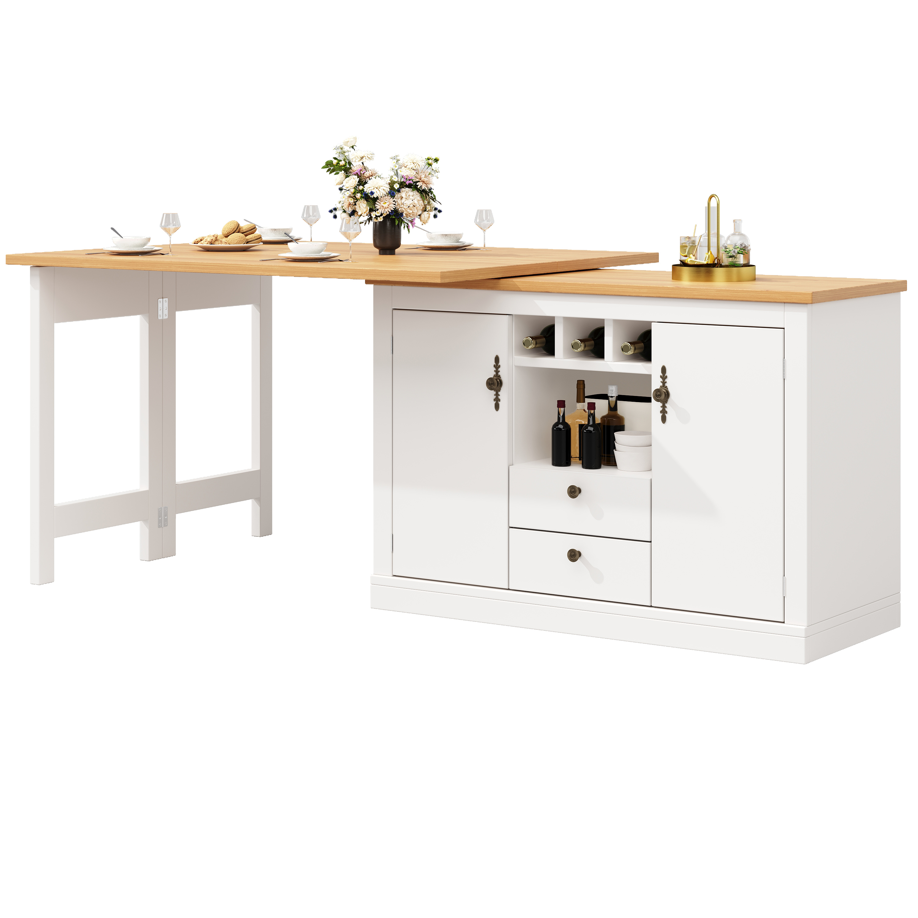 Buffet table de bar extensible