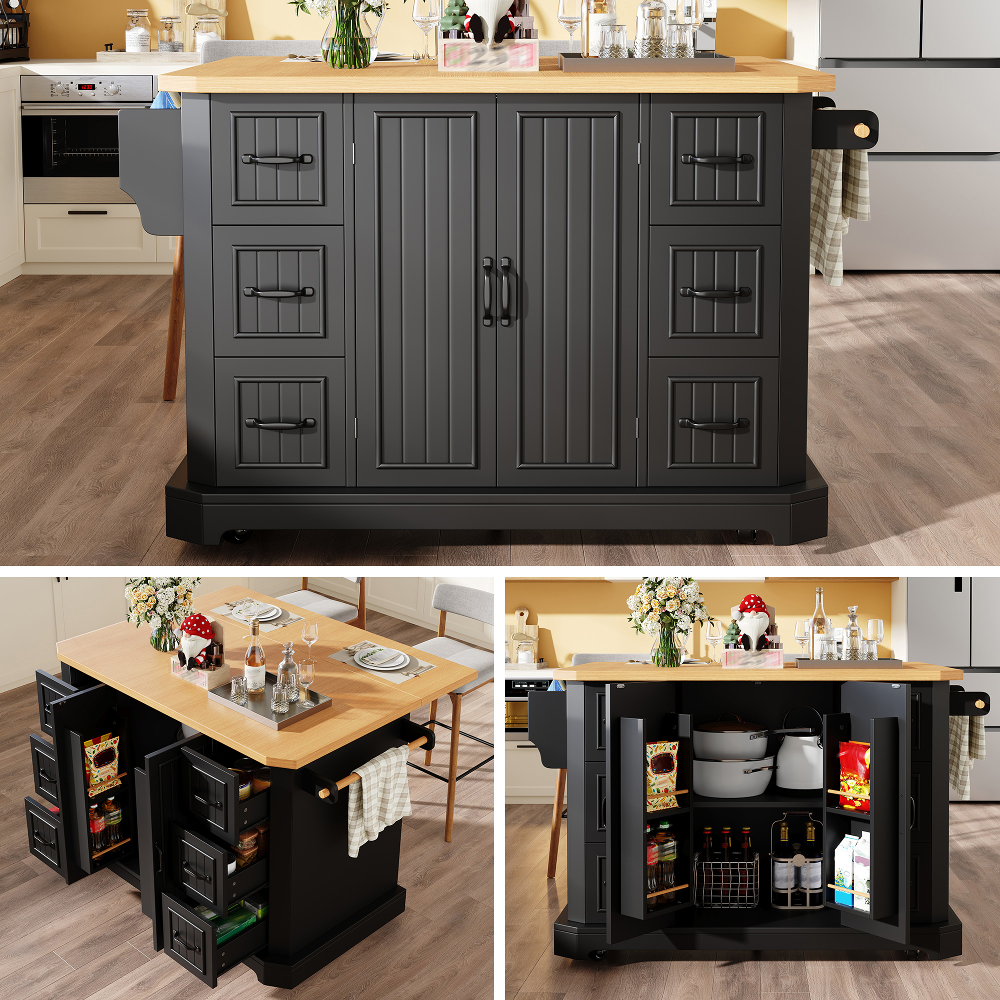 Kücheninsel mobil, Küchenschrank, Küchenwagen mit 