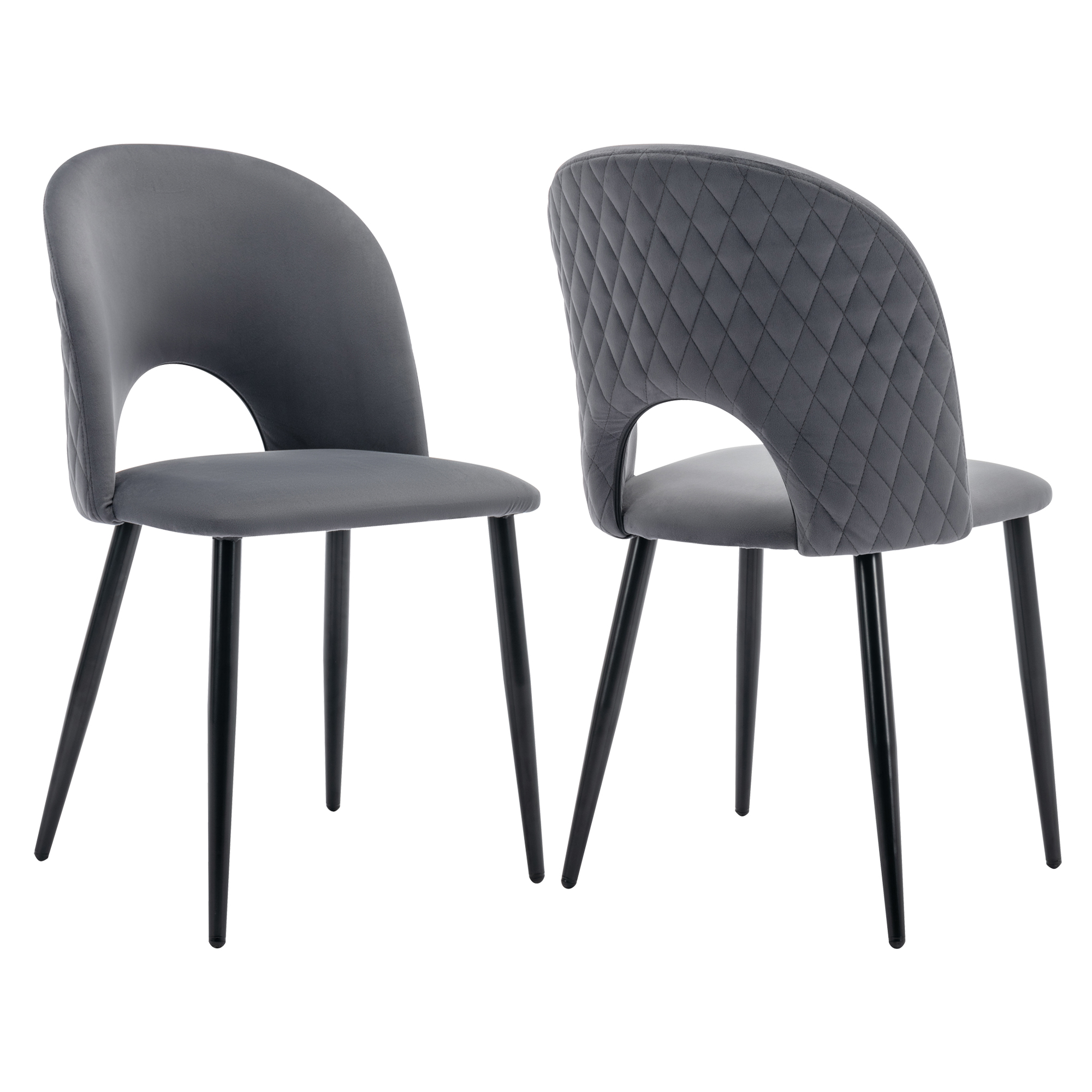 Chaise de salle à manger en velours avec dossier losange, cadre métal, pieds réglables, pour salle à manger et salon, design élégant, confort supérieur, stabilité, style moderne, utilisation polyvalente, durabilité, facile entretien - image 7