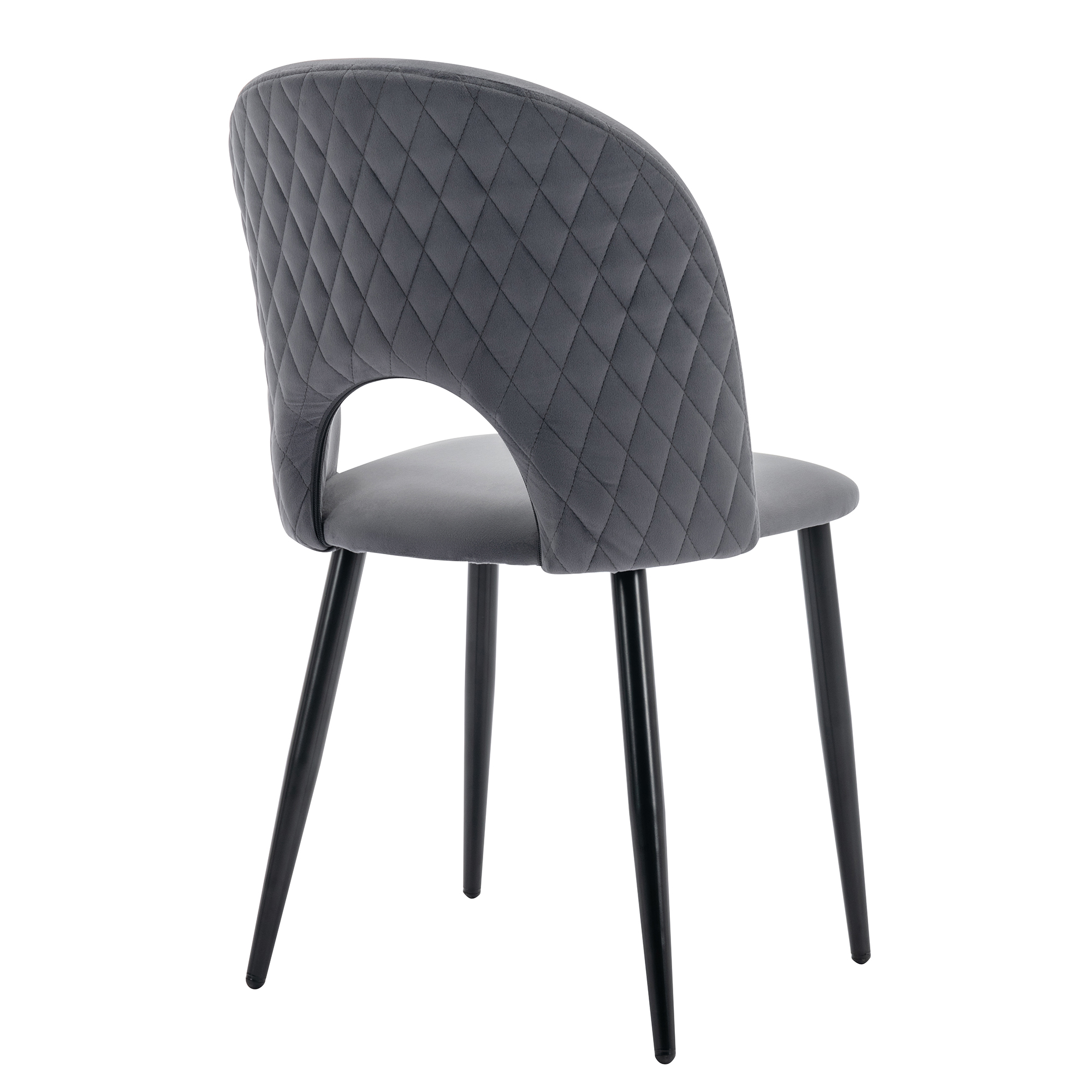 Chaise de salle à manger en velours avec dossier losange, cadre métal, pieds réglables, pour salle à manger et salon, design élégant, confort supérieur, stabilité, style moderne, utilisation polyvalente, durabilité, facile entretien - image 21