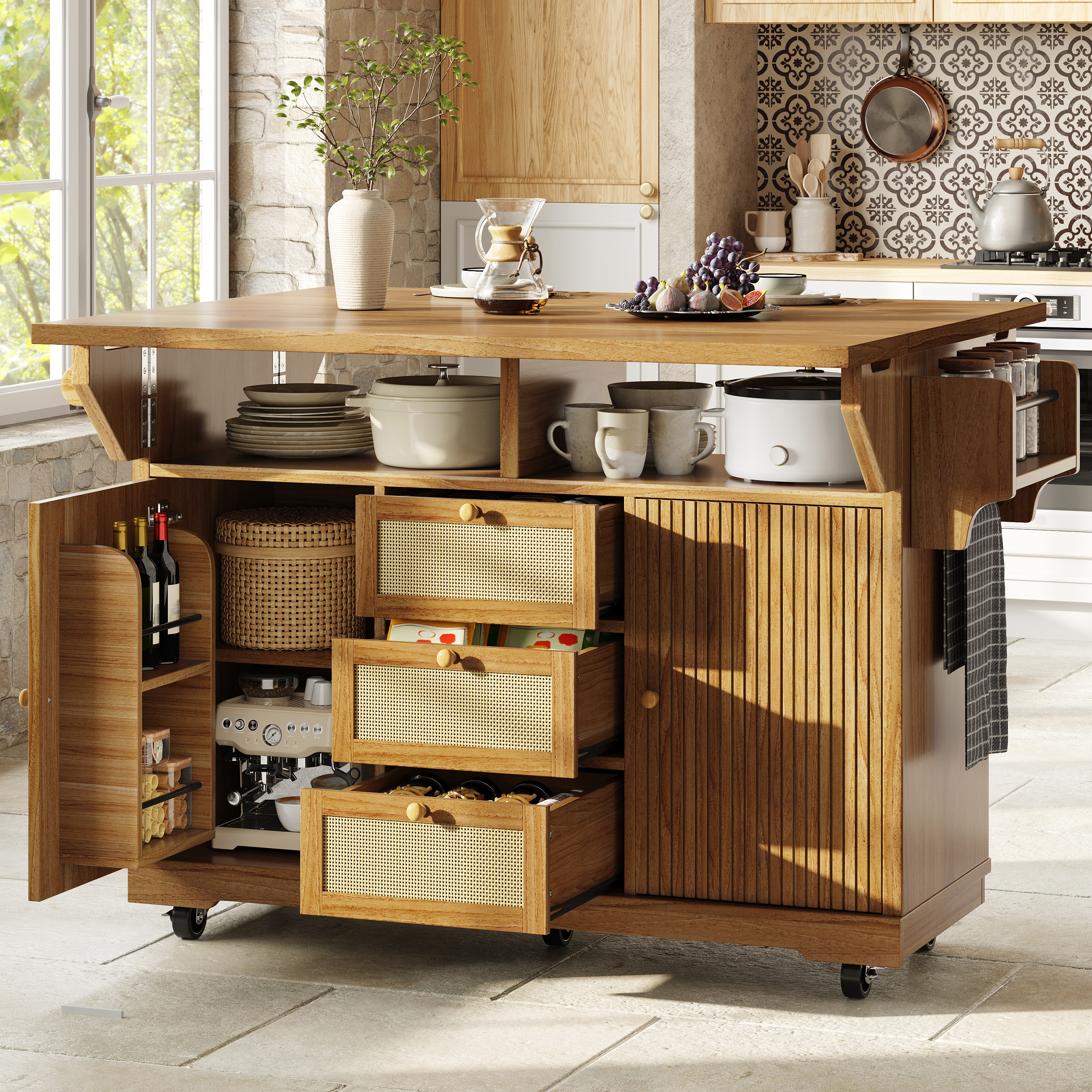 Table pliante brun vue 1