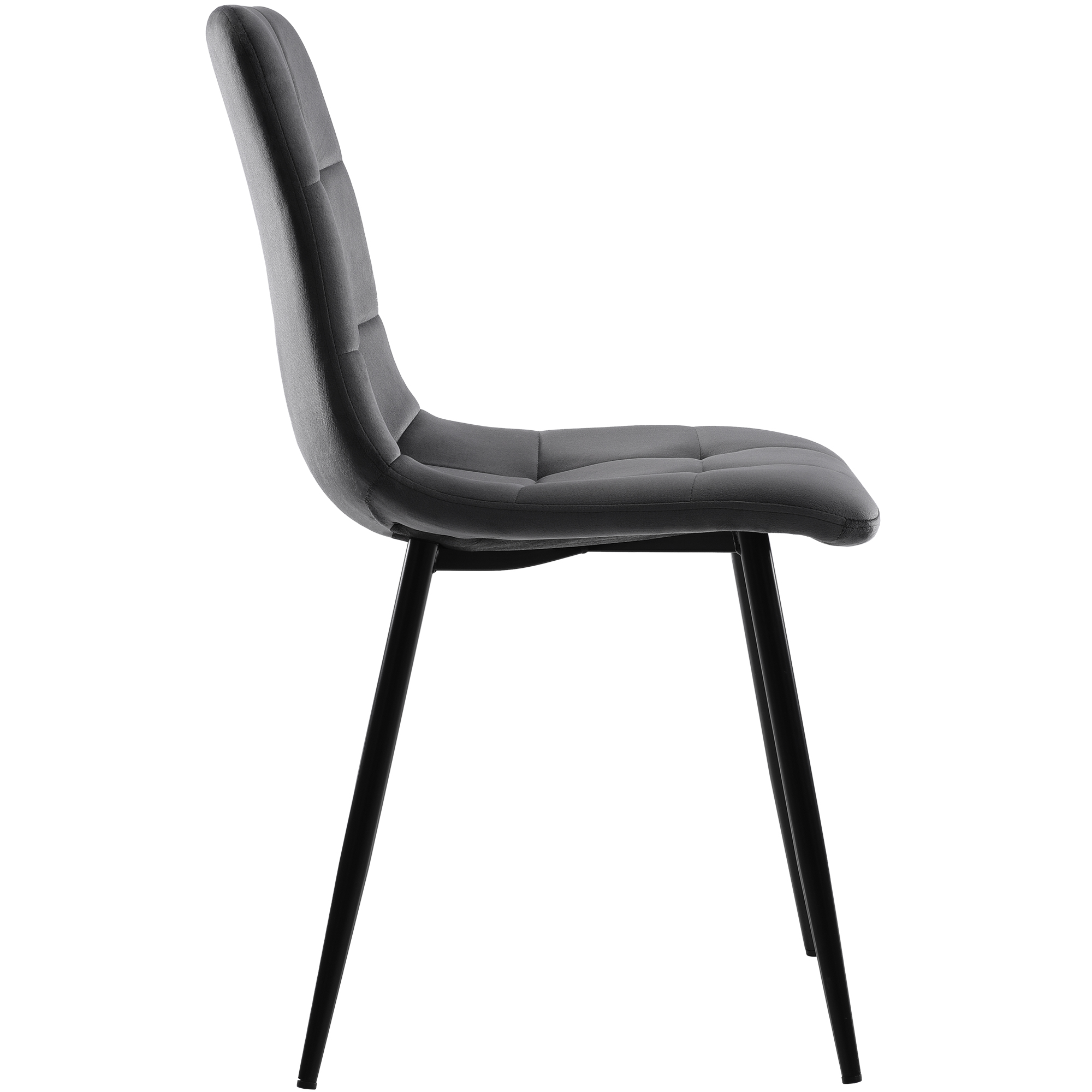 Ensemble table et chaises, 5 pièces, 1 table + 4 chaises, métal et velours, gris - vue 5