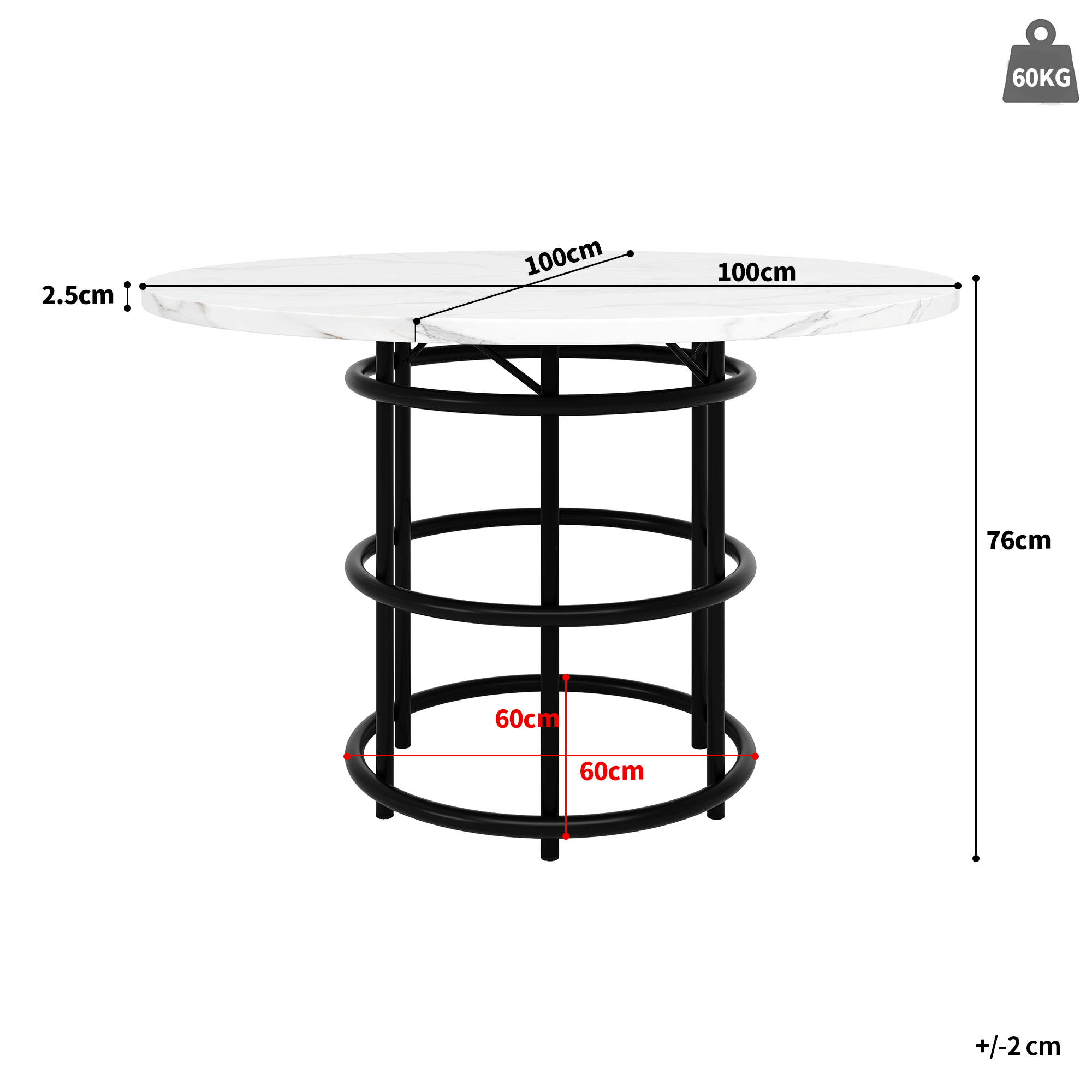 Dimensions du chaise de salle à manger