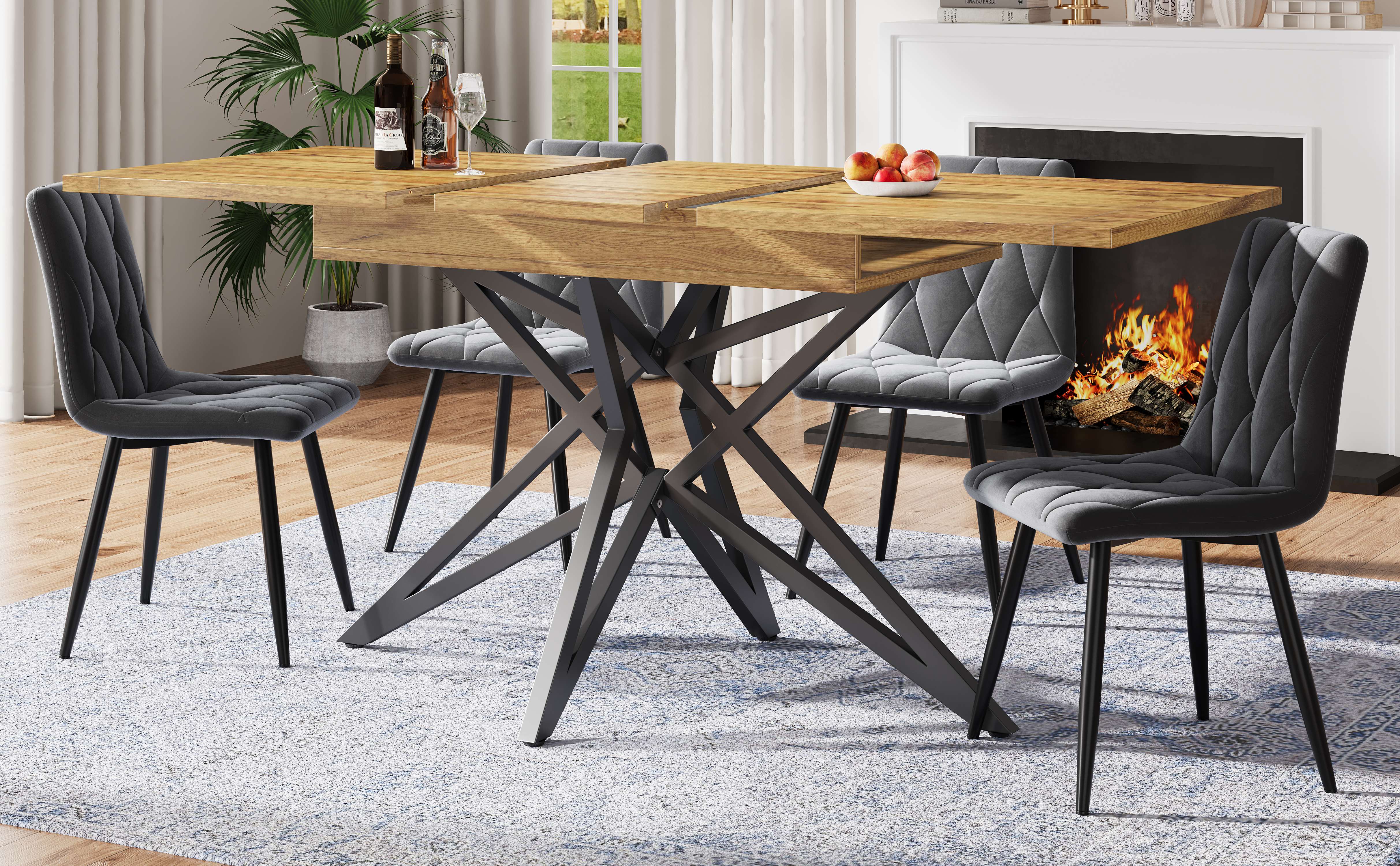 Table noyer extensible vue 1
