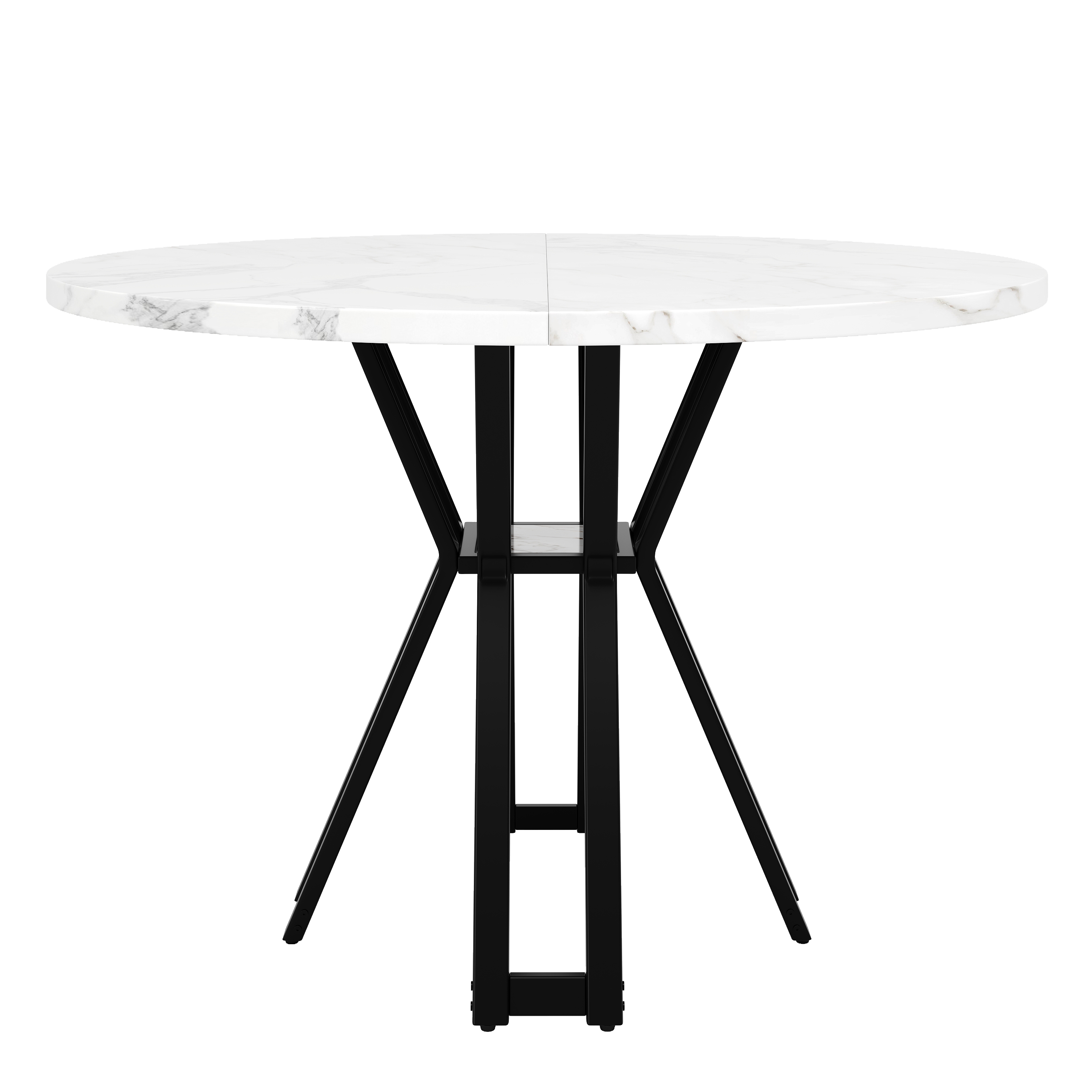 Ensemble table et chaises, 5 pièces, 1 table + 4 chaises, velours et métal, noir - vue 5