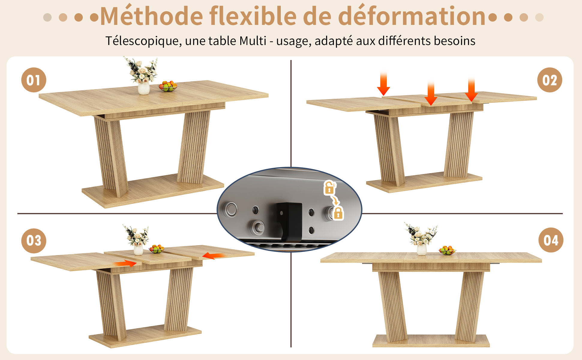 Détail du table à manger