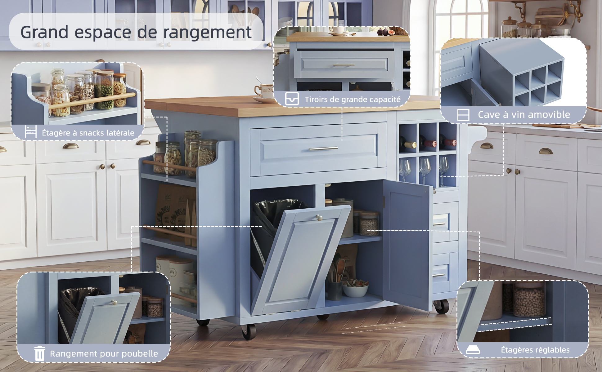 Présentation du desserte de cuisine