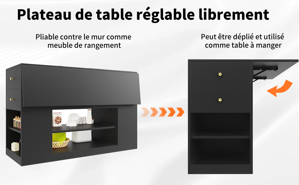 Ilot de cuisine rectangulaire 3