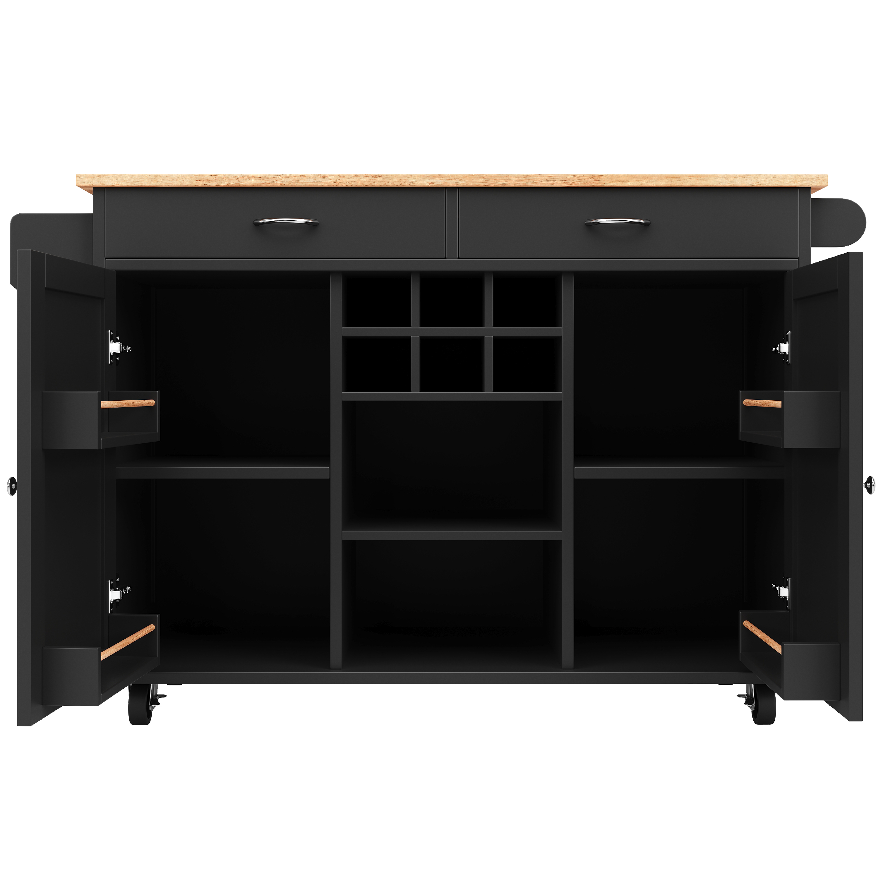 Îlot de cuisine 102×45×92 cm, plateau MDF imitation bois, poignées zinc, séparateurs réglables, pour cuisine, beaucoup de rangement, design moderne, facile entretien, style fonctionnel élégant, stabilité - image 8