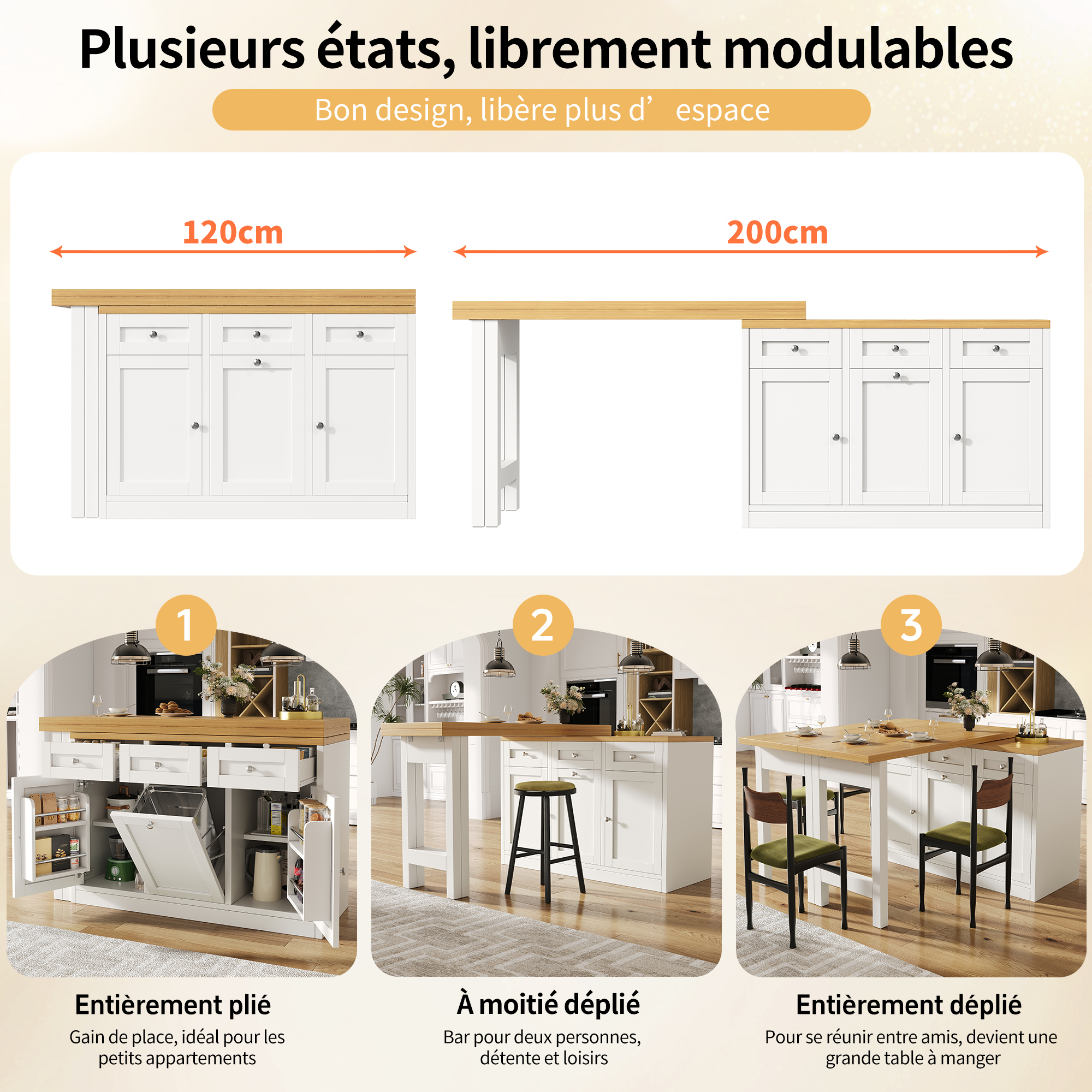 Détail du table haute