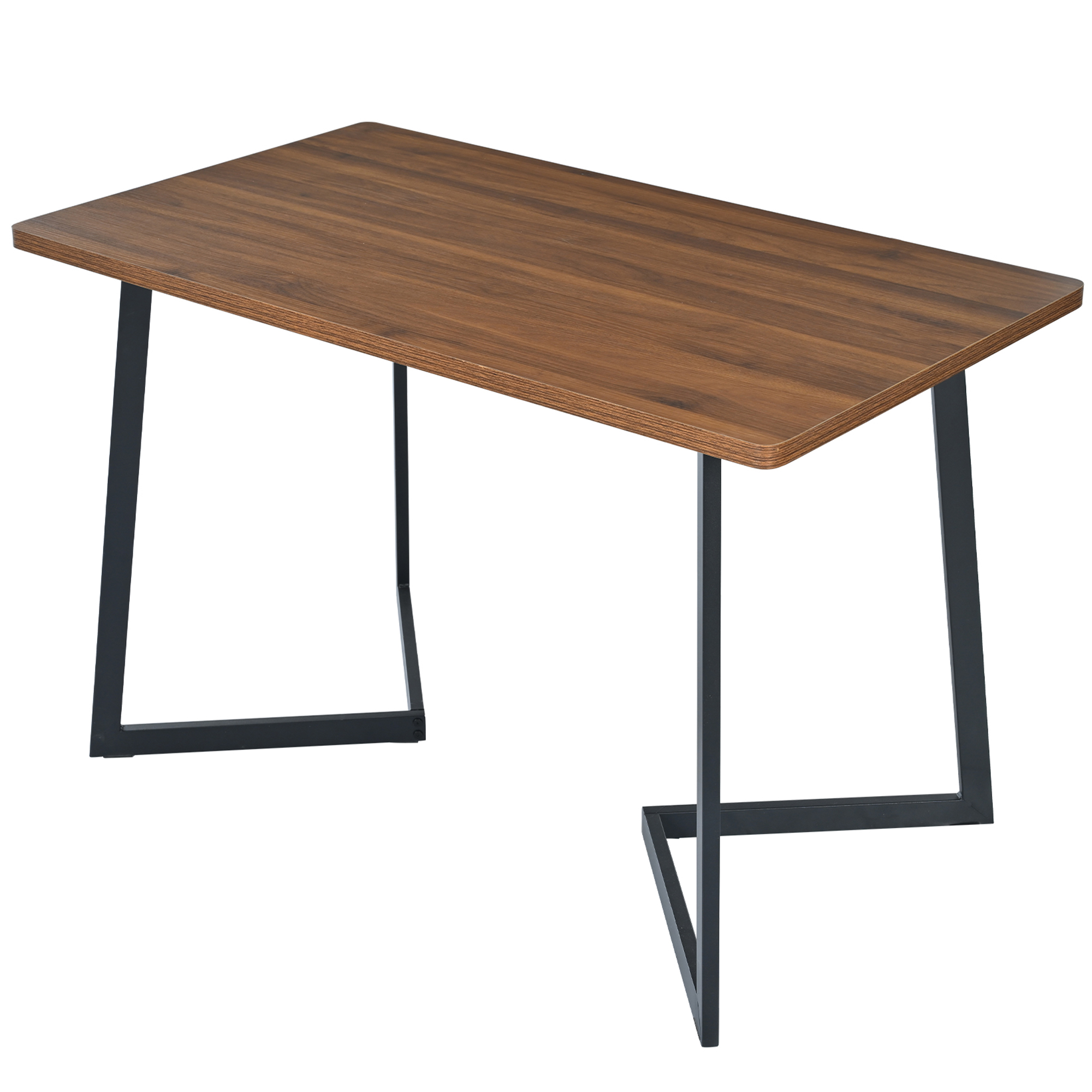 Ensemble table et chaises, 5 pièces, 1 table + 4 chaises, métal et bois, gris foncé - vue 4