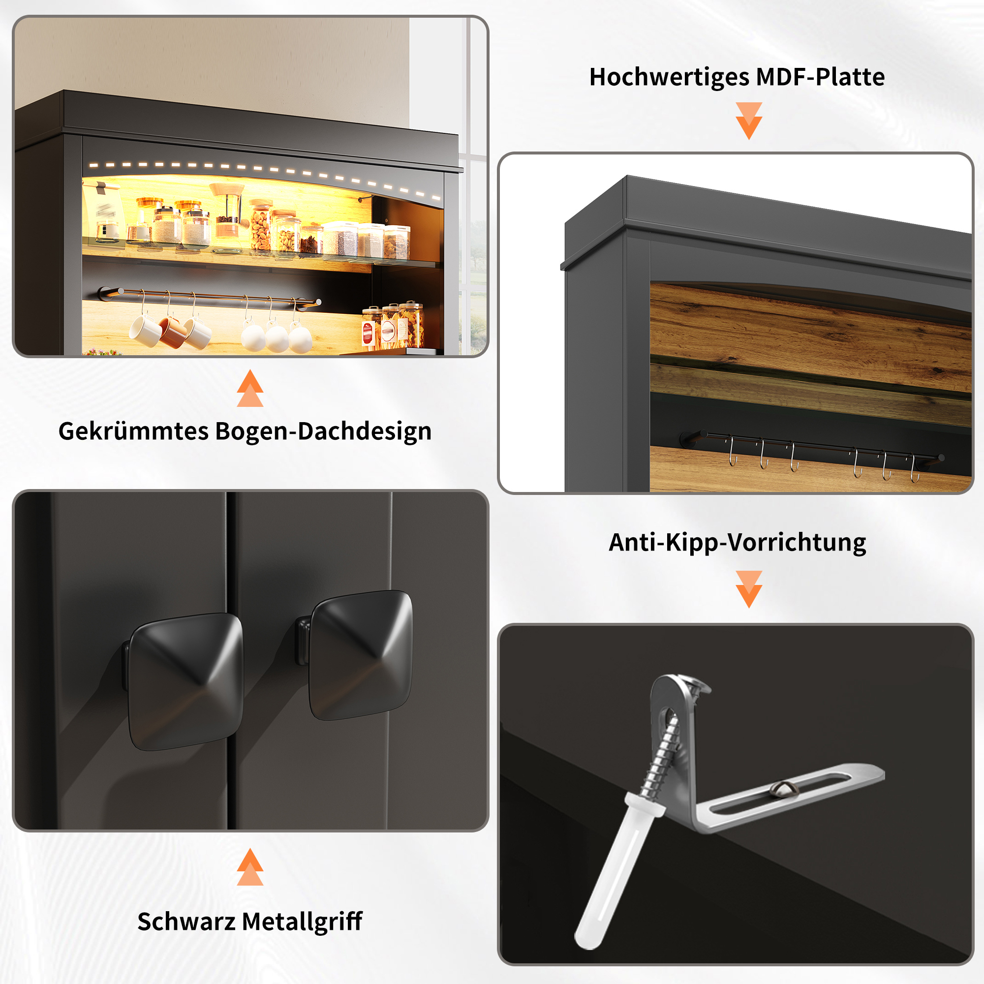 Küchenschrank, hoher Küchenschrank (107x43x184 cm)