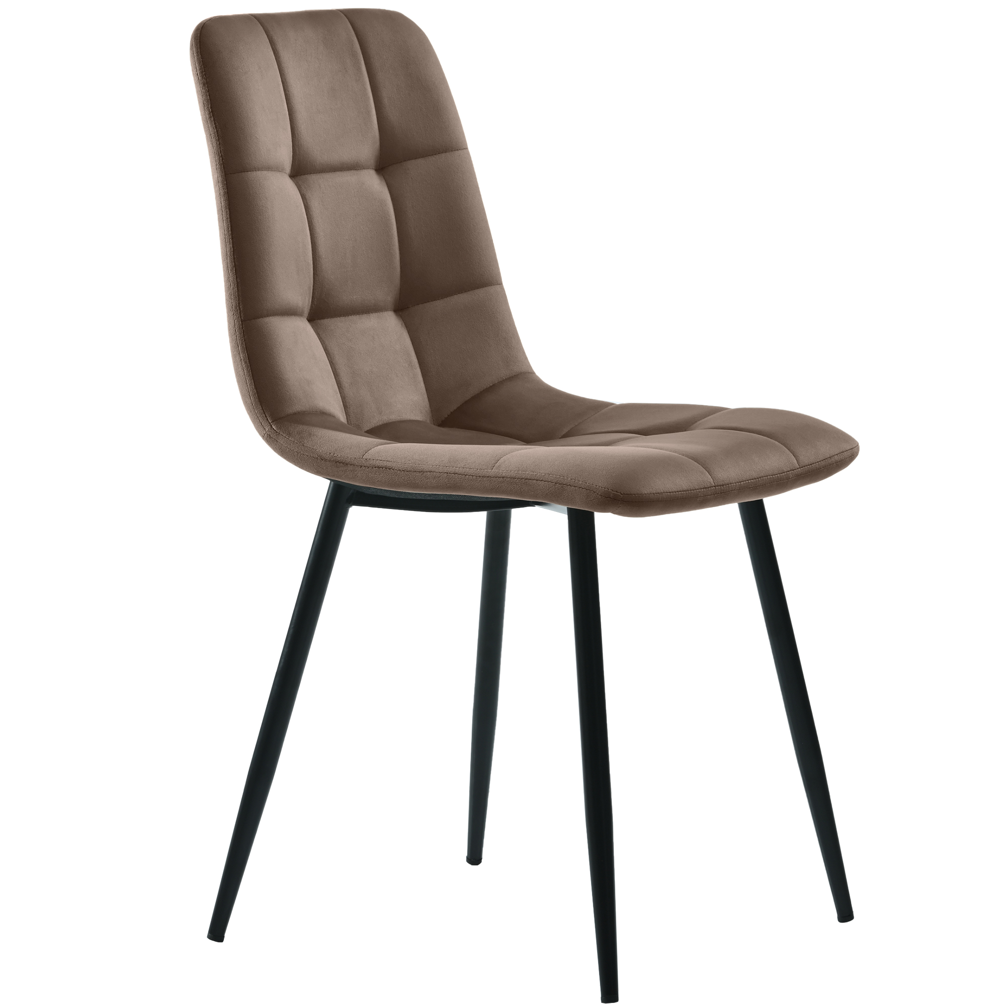 Ensemble table et chaises, 5 pièces, 1 table + 4 chaises, métal et velours, noir - vue 5