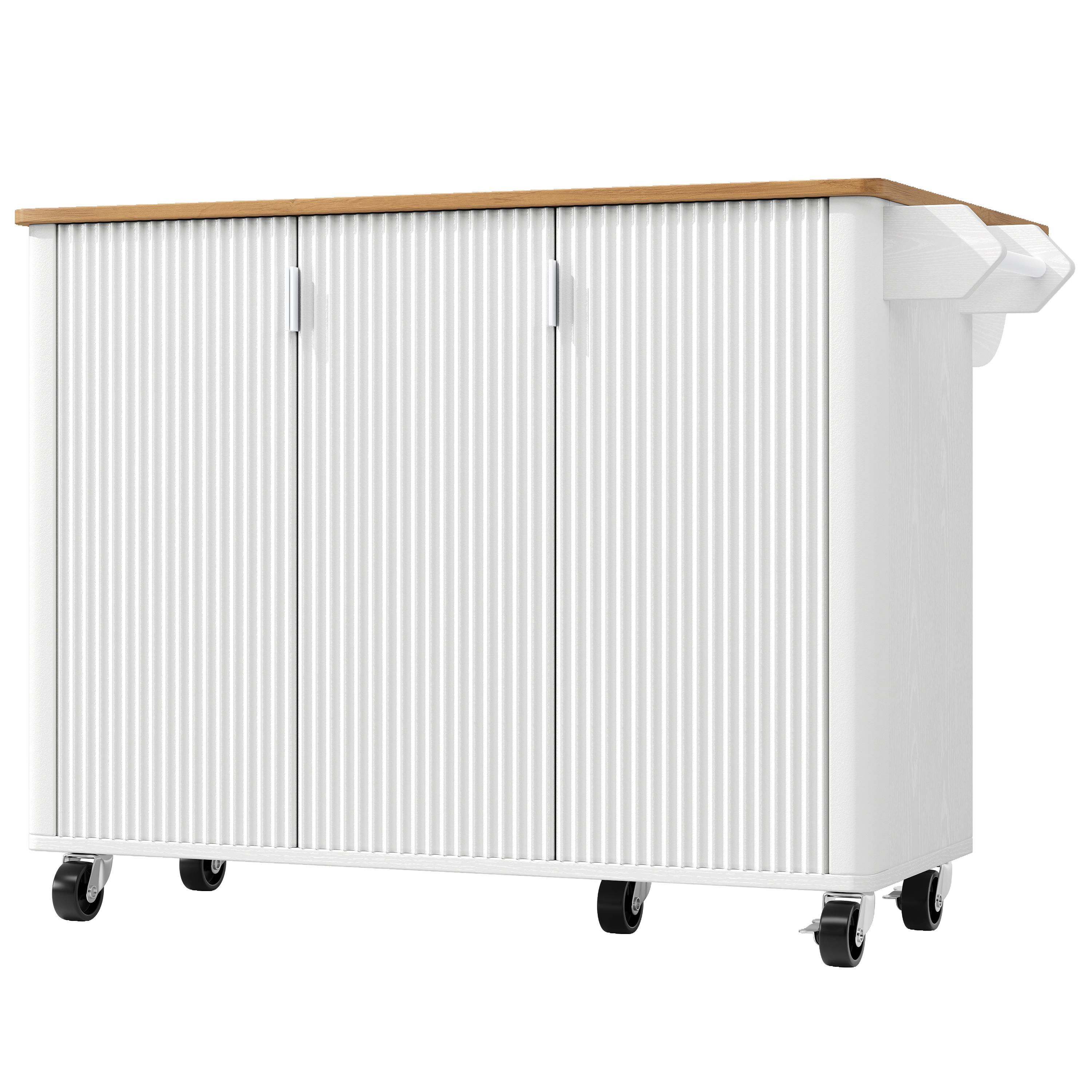 Îlot de cuisine, extensible, 130 x 45 x 92 cm, bois et MDF, noir - vue 3