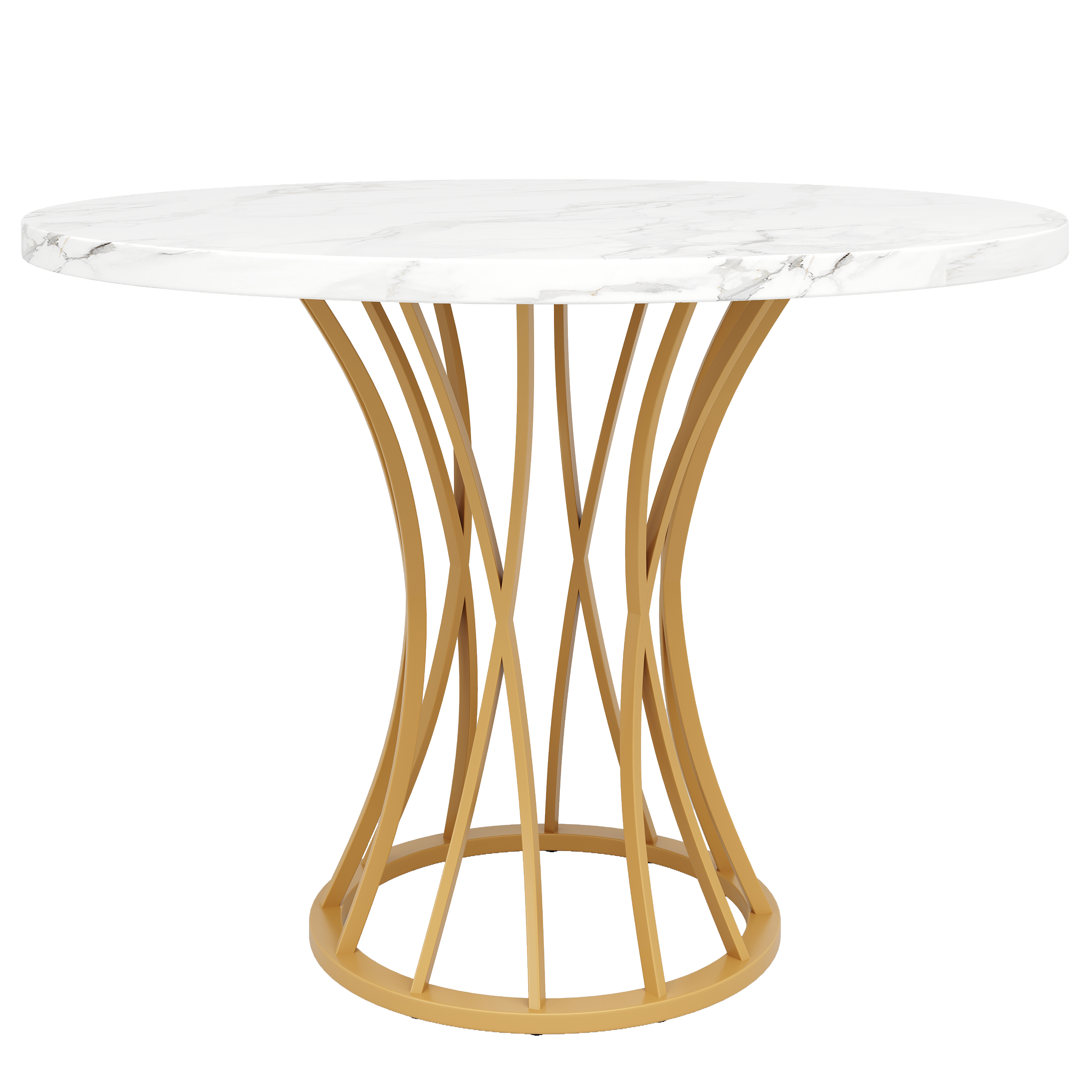 Table ronde doré var vue 4