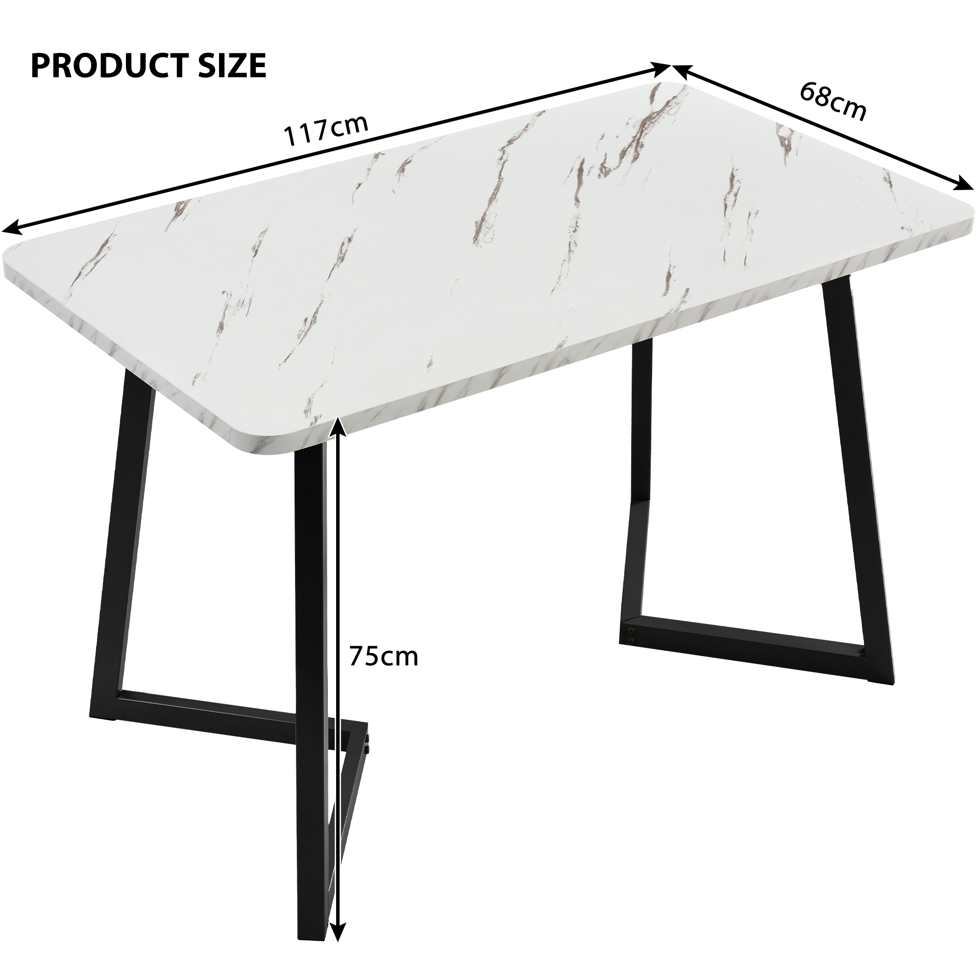 Ensemble table à manger 117 cm avec 4 chaises en t - image 14