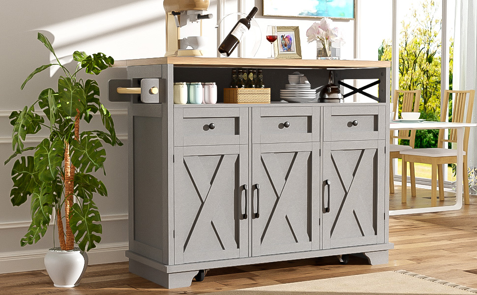 Moderne Kücheninsel (118×43-80×98cm) Küchenschrank