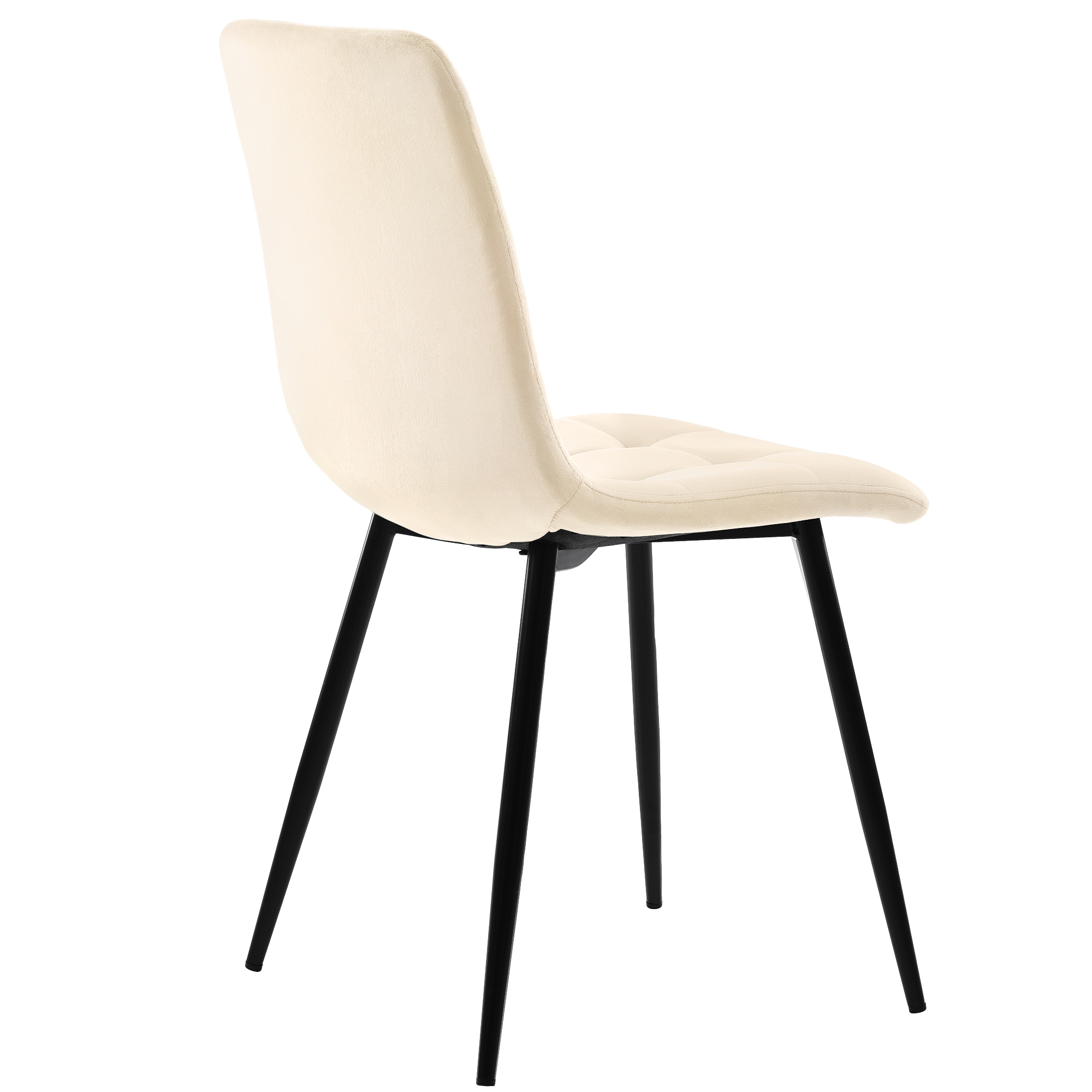 Ensemble table et chaises, 5 pièces, 1 table + 4 chaises, métal et velours, noir - vue 5