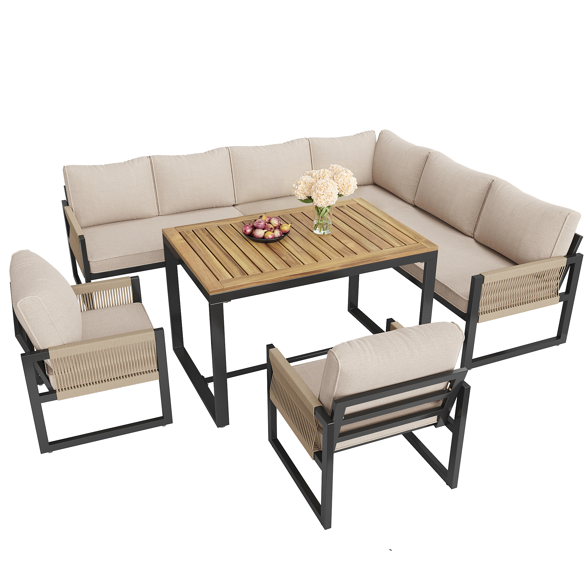 Table basse et ensemble modulaire de jardin