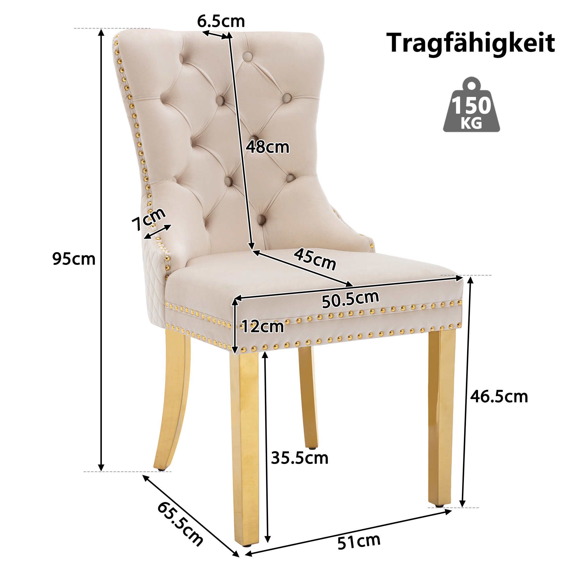 Dimensions du chaise de salle à manger
