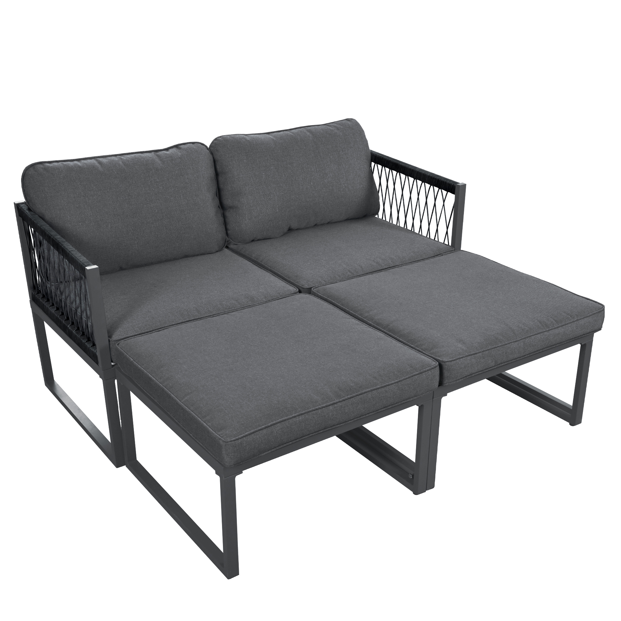 Salon de jardin gris design moderne confortable