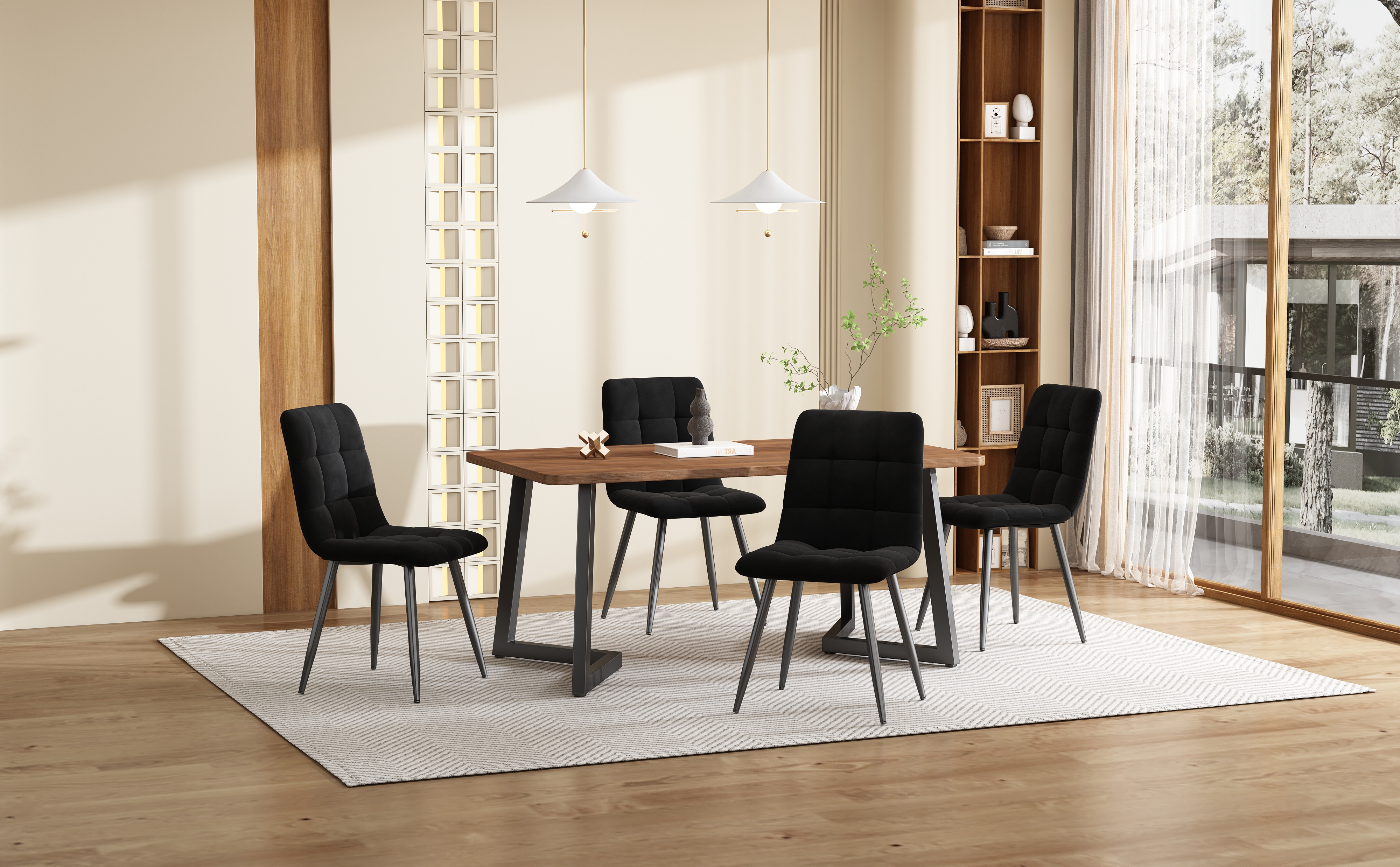 Ensemble salle à manger 5 pièces : table avec plat - image 2