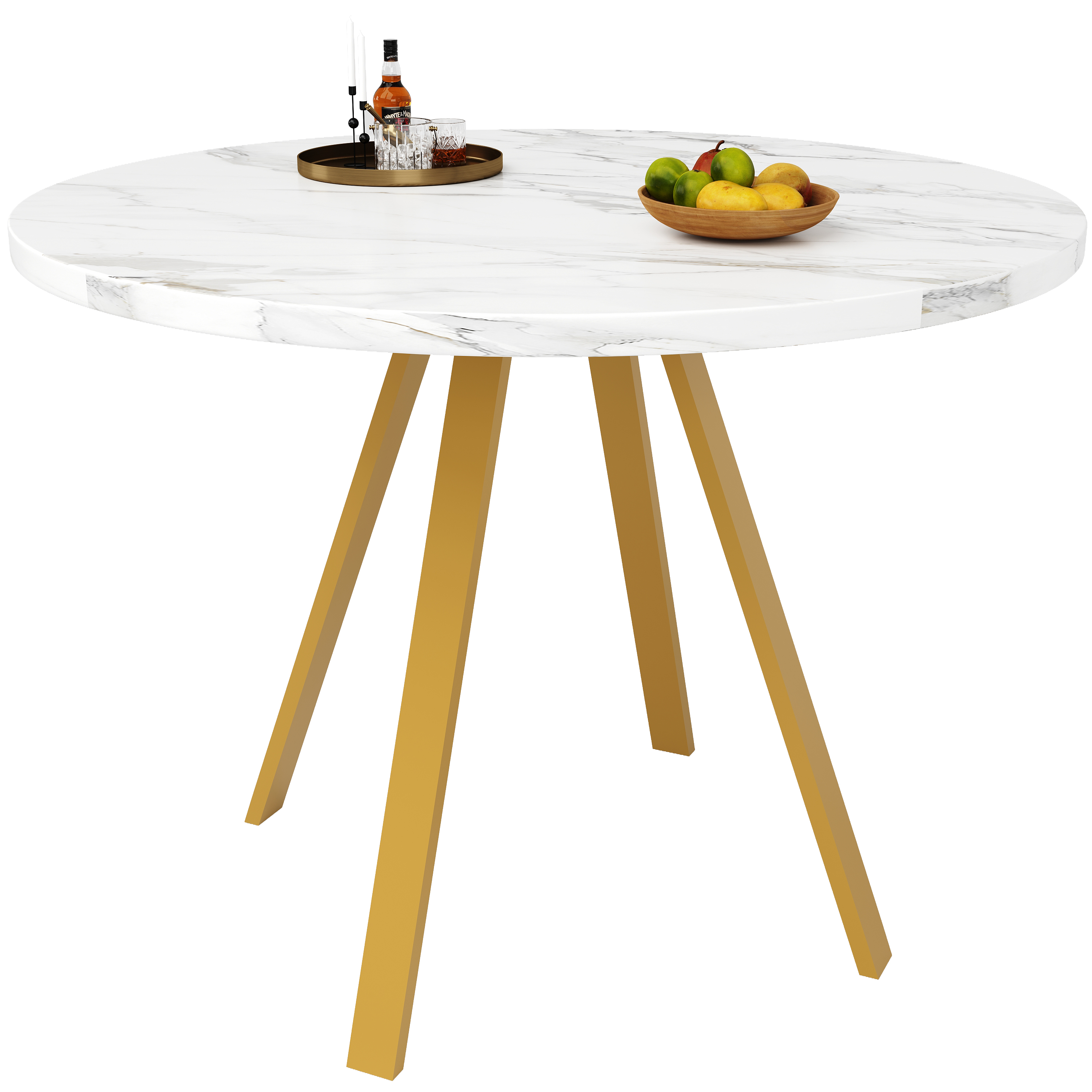 Ensemble table et chaises, 5 pièces, 1 table + 4 chaises, 80 x 80 x 75 cm, velours et métal, blanc - vue 2