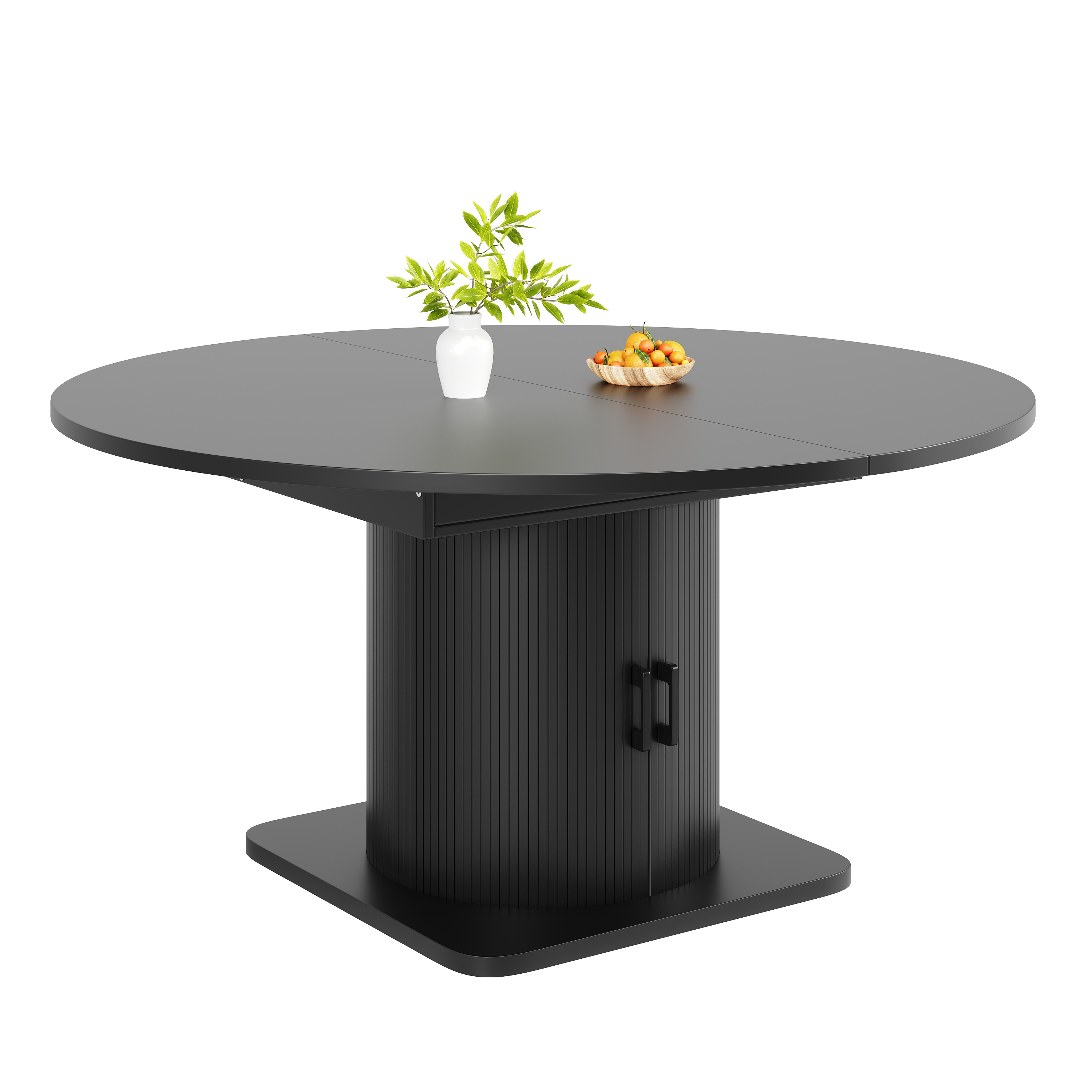 Détail îlot de cuisine extensible noir