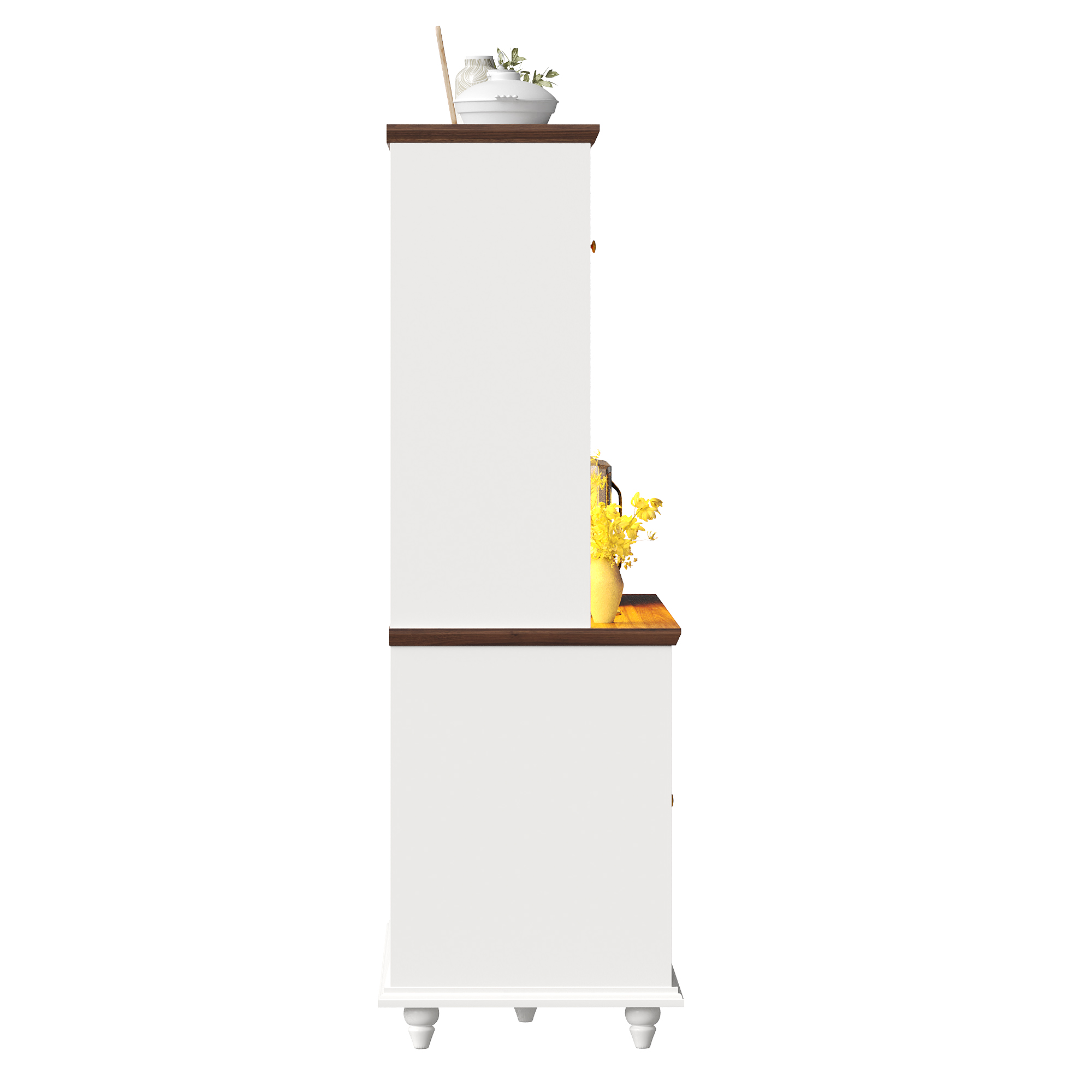 Highboard Küchenschrank mit RGB-LED-Beleuchtung, v