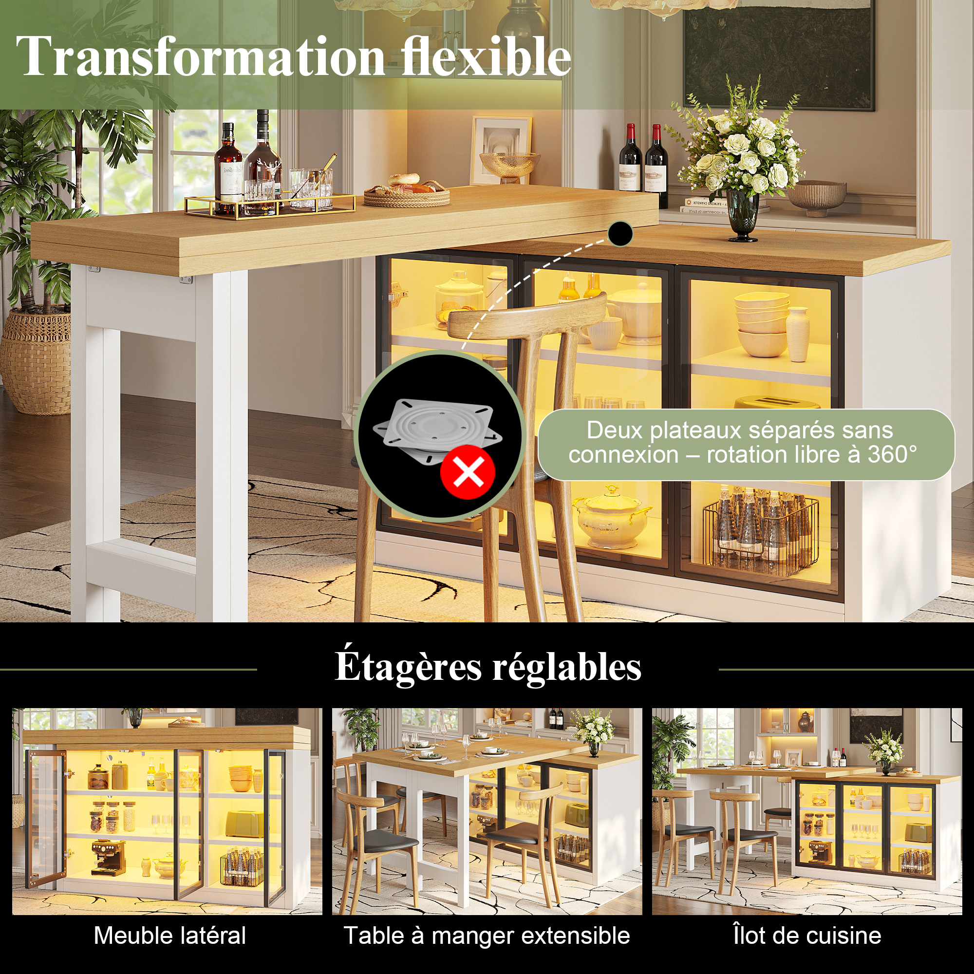 Détail du îlot de cuisine