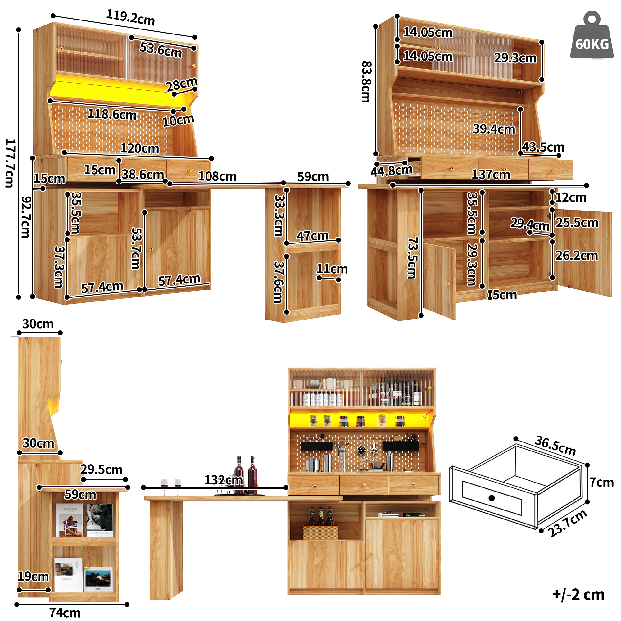 Dimensions du bureau