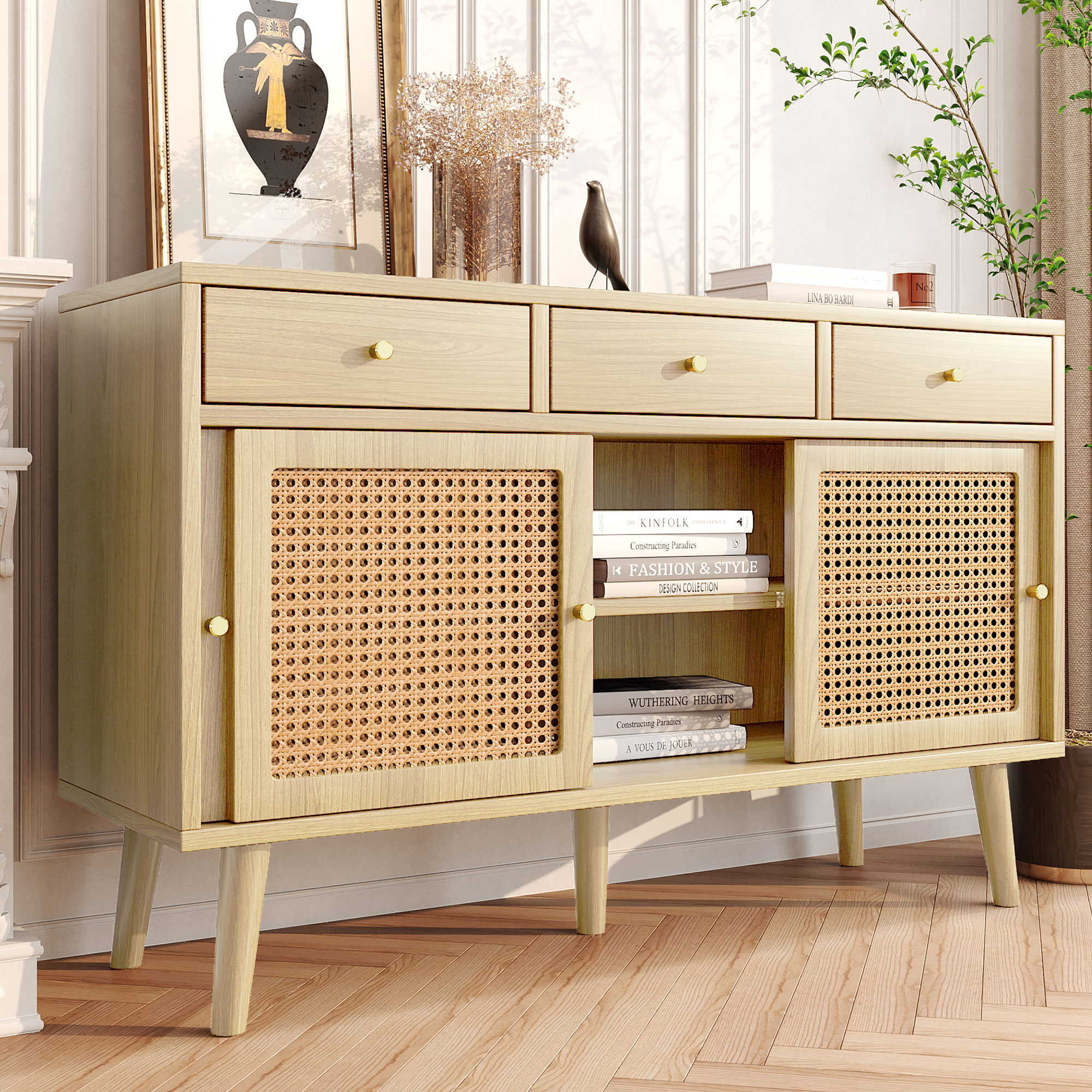 Sideboard, Kommode mit 3 Schubladen  und 3 Schiebe