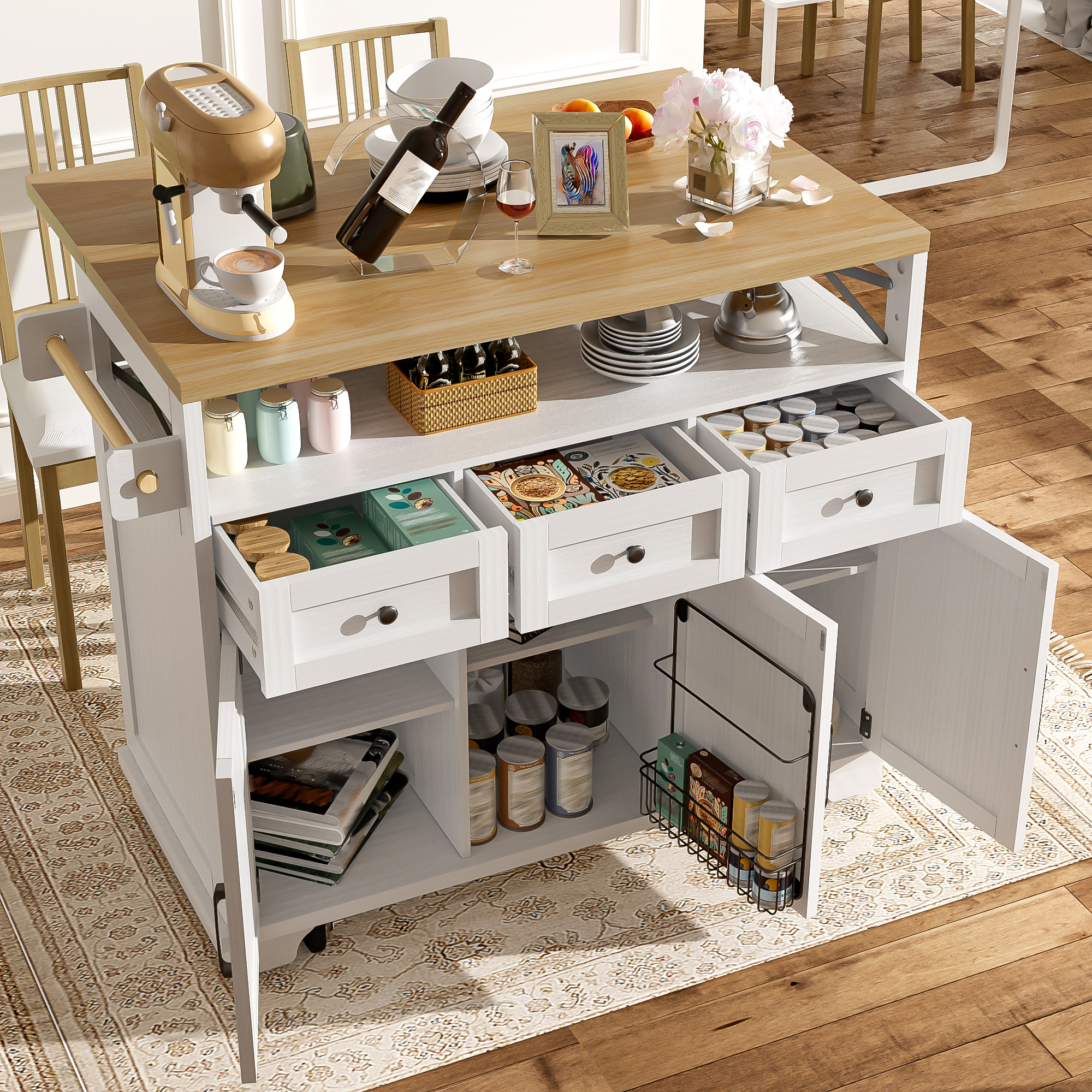Moderne Kücheninsel (118×43×98cm) Küchenschrank Es