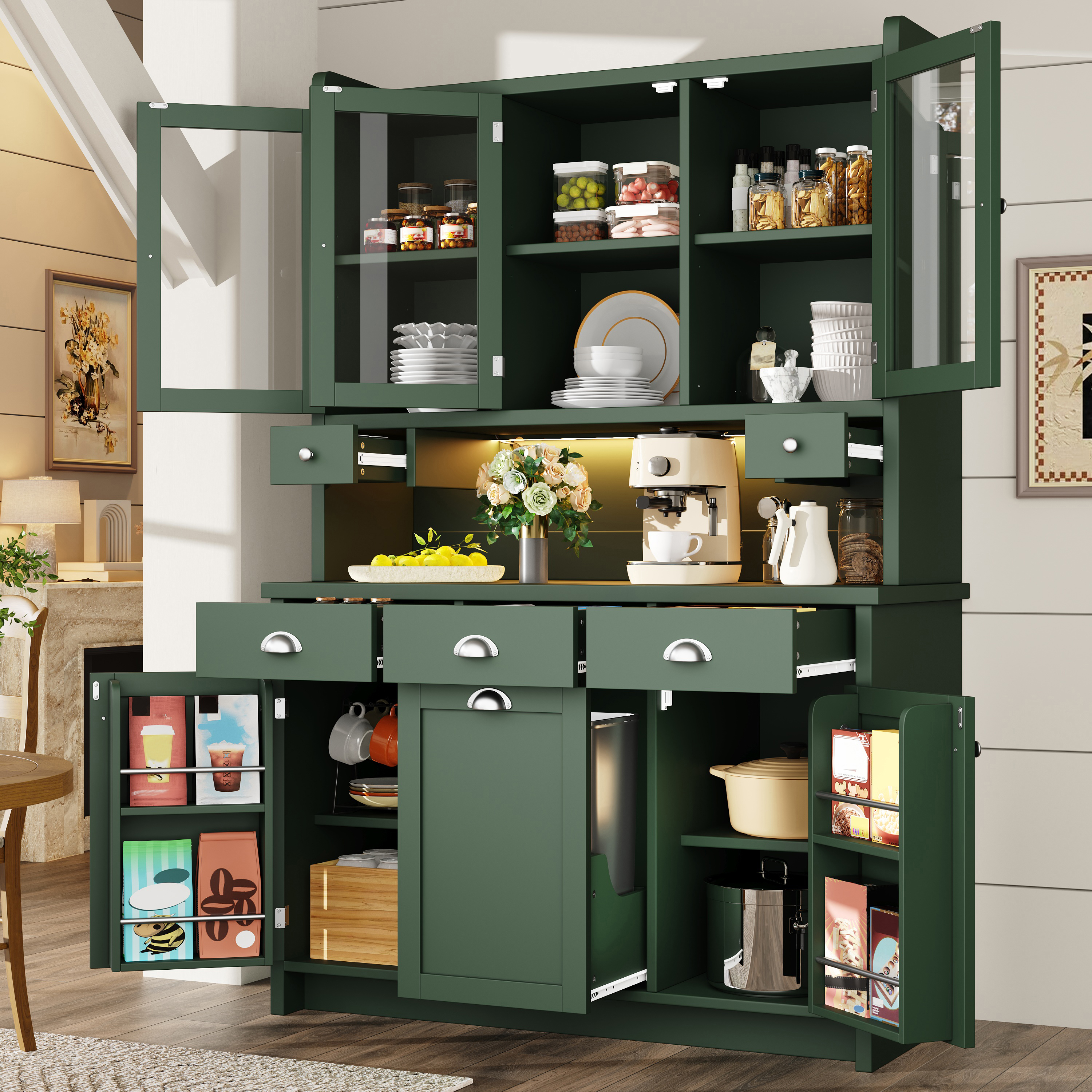 Armoire de cuisine avec eclairage LED