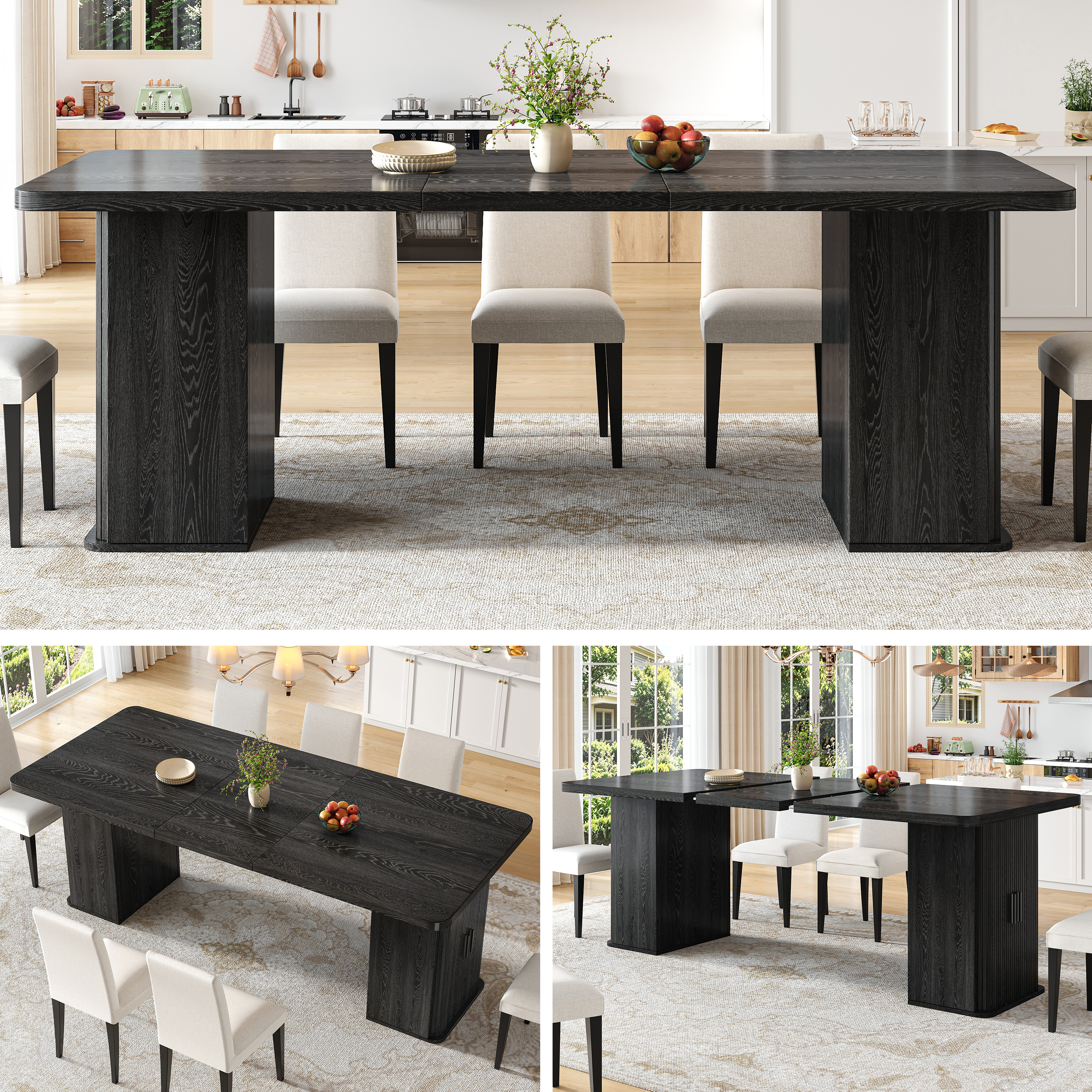 Table noire montrée dans plusieurs configurations