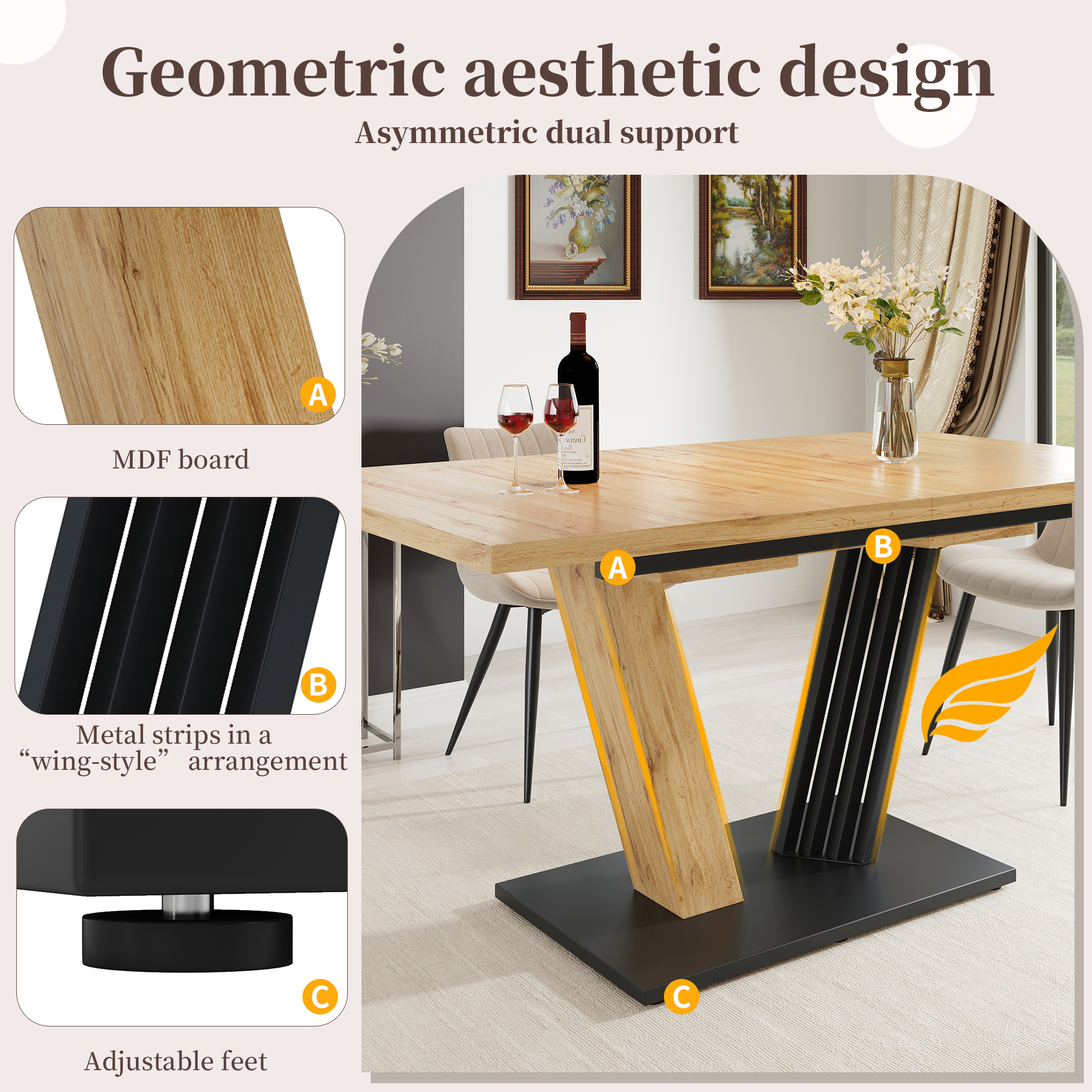 Détail du ensemble table et chaises