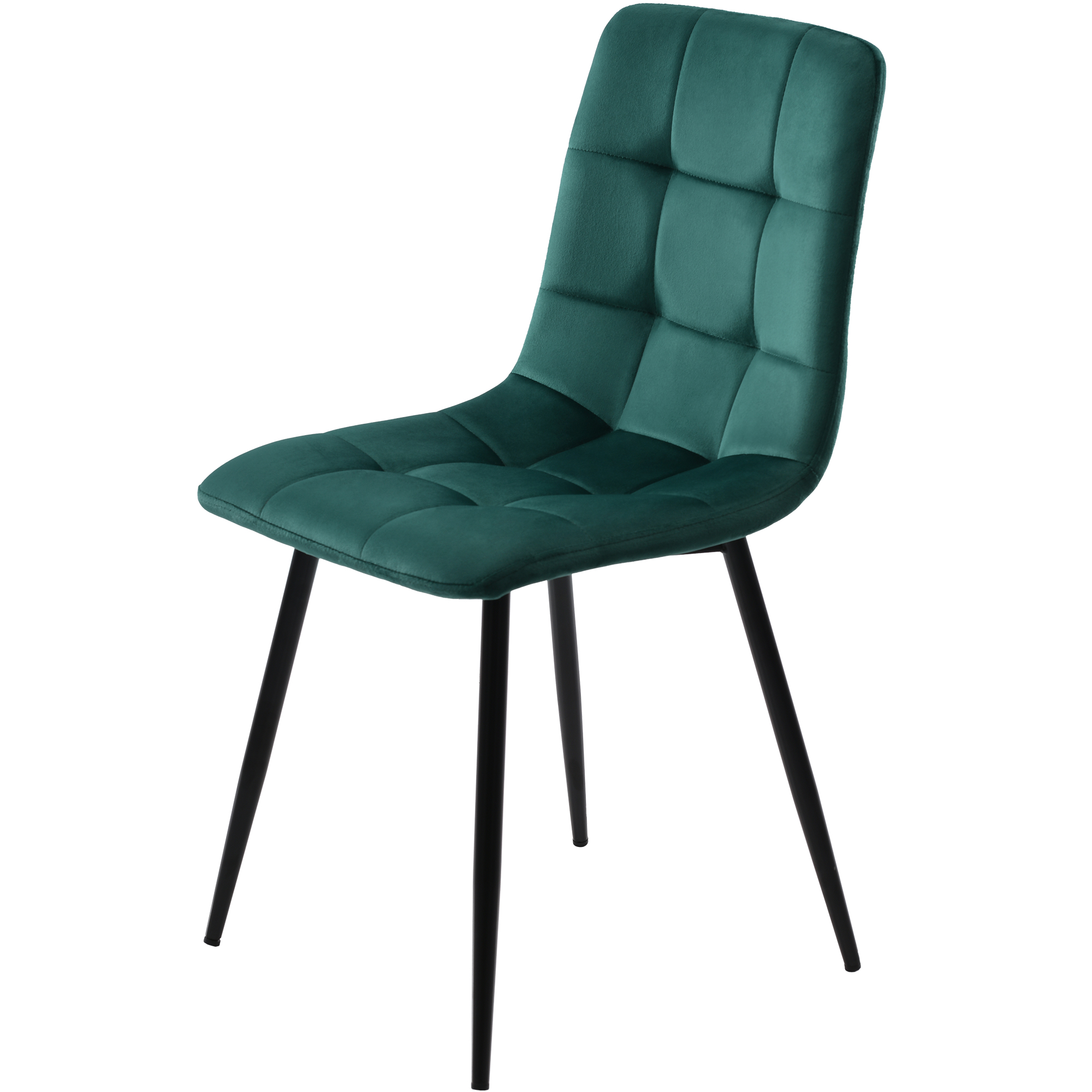 Ensemble table et chaises, 5 pièces, 1 table + 4 chaises, velours et métal, vert foncé - vue 8