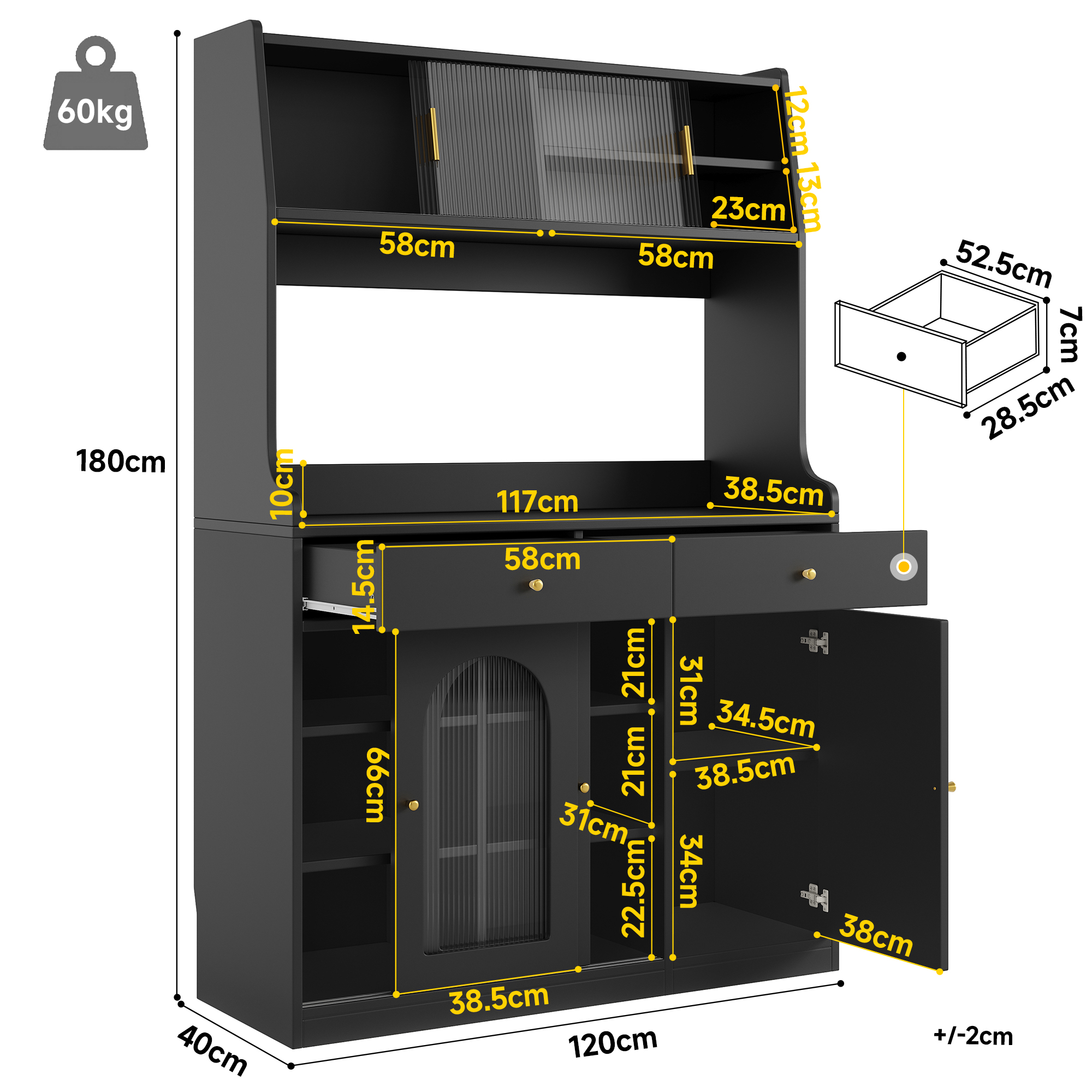 Küchenschrank, Hochschrank,Vitrinenschrank, Buffet