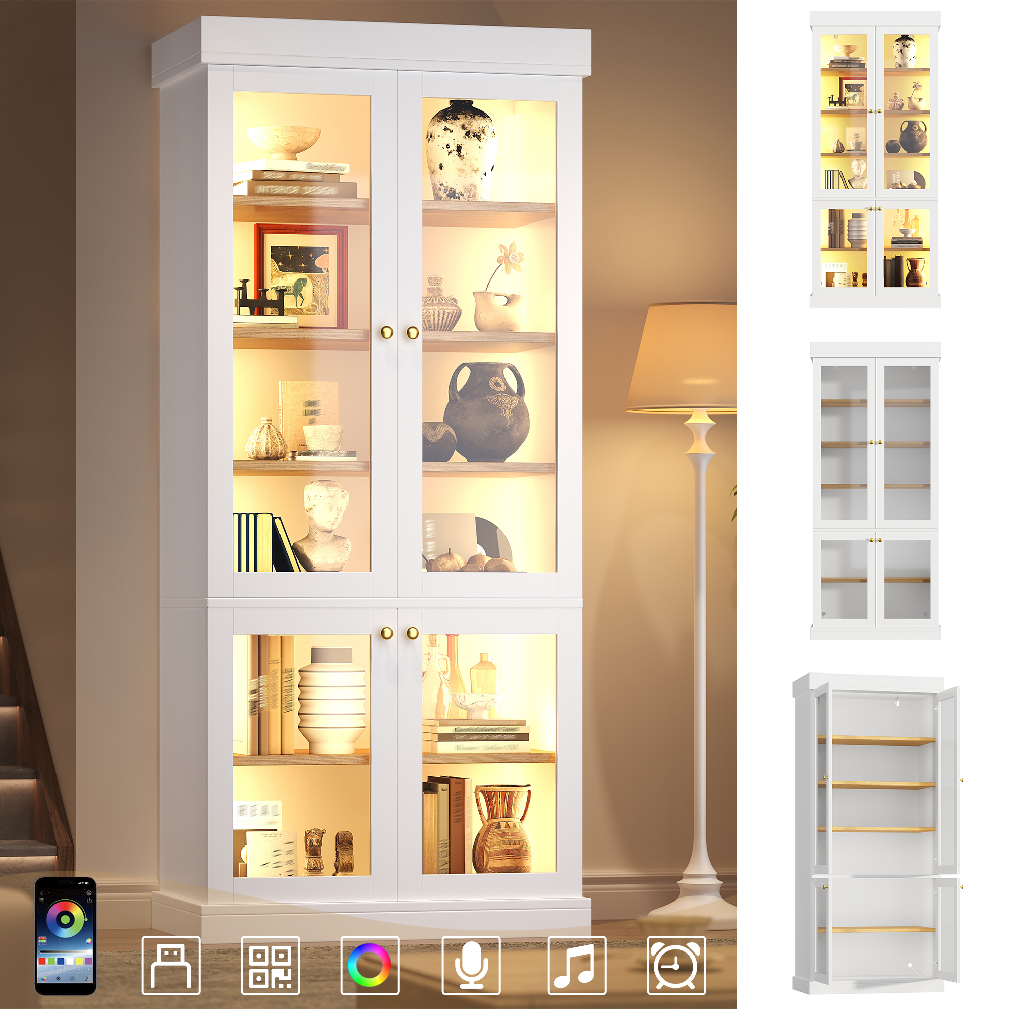 Moderner Standhochschrank mit integrierter LED-Sti