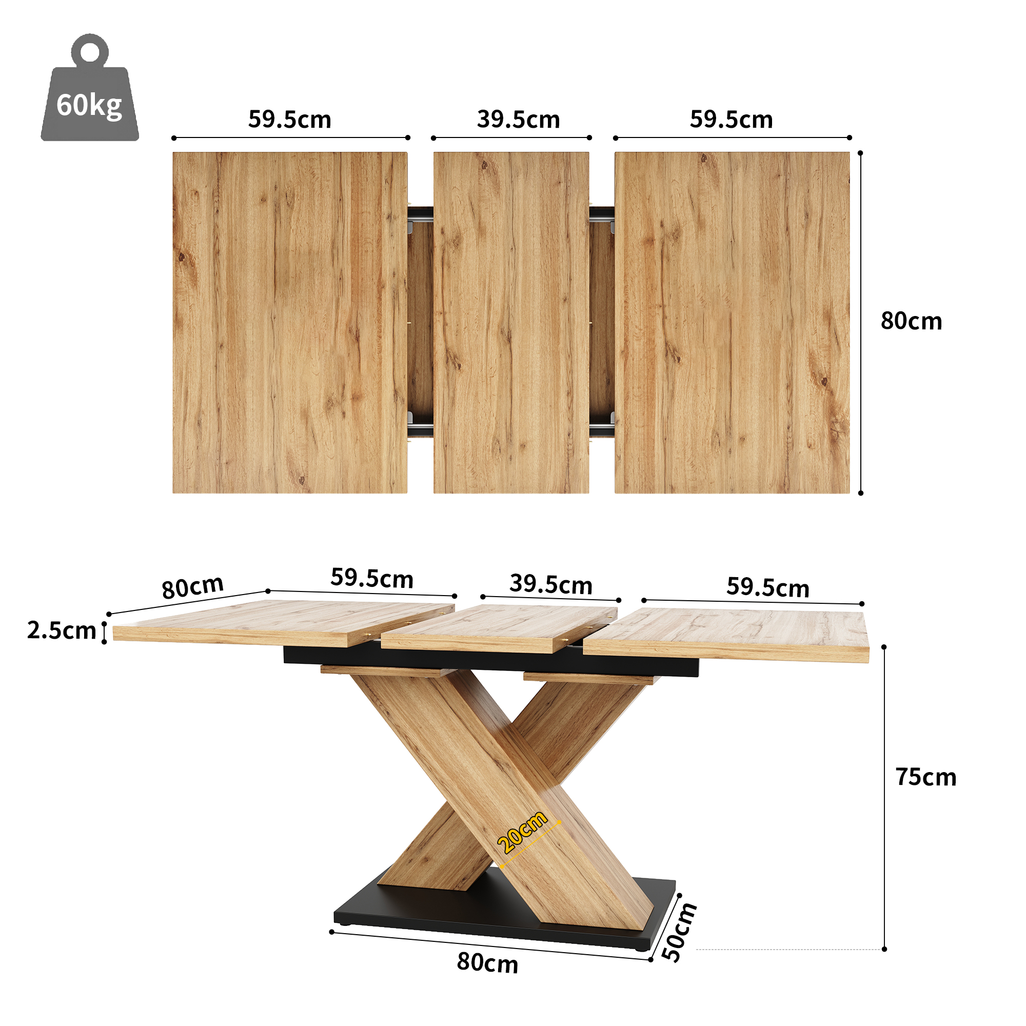 Dimensions du table à manger
