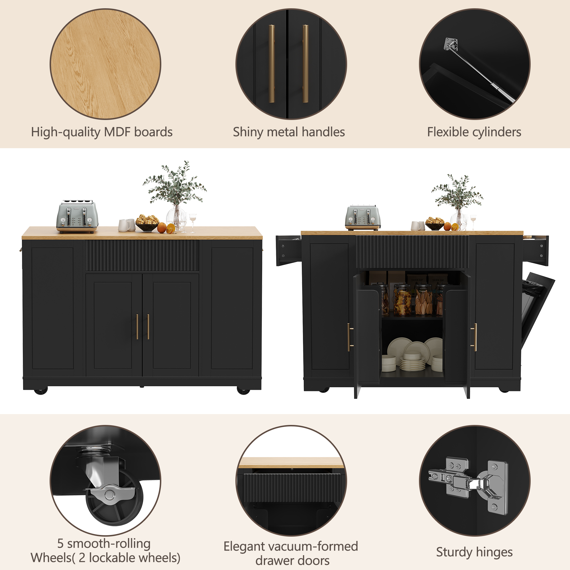 Détail du îlot de cuisine