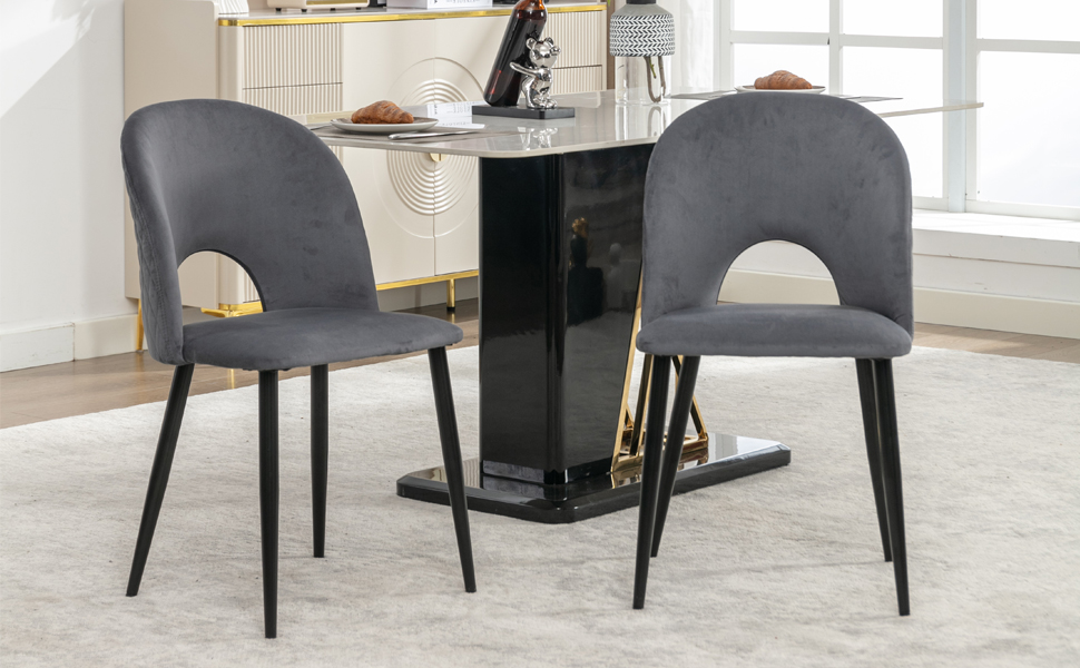 Chaise de salle à manger en velours avec dossier losange, cadre métal, pieds réglables, pour salle à manger et salon, design élégant, confort supérieur, stabilité, style moderne, utilisation polyvalente, durabilité, facile entretien - image 4
