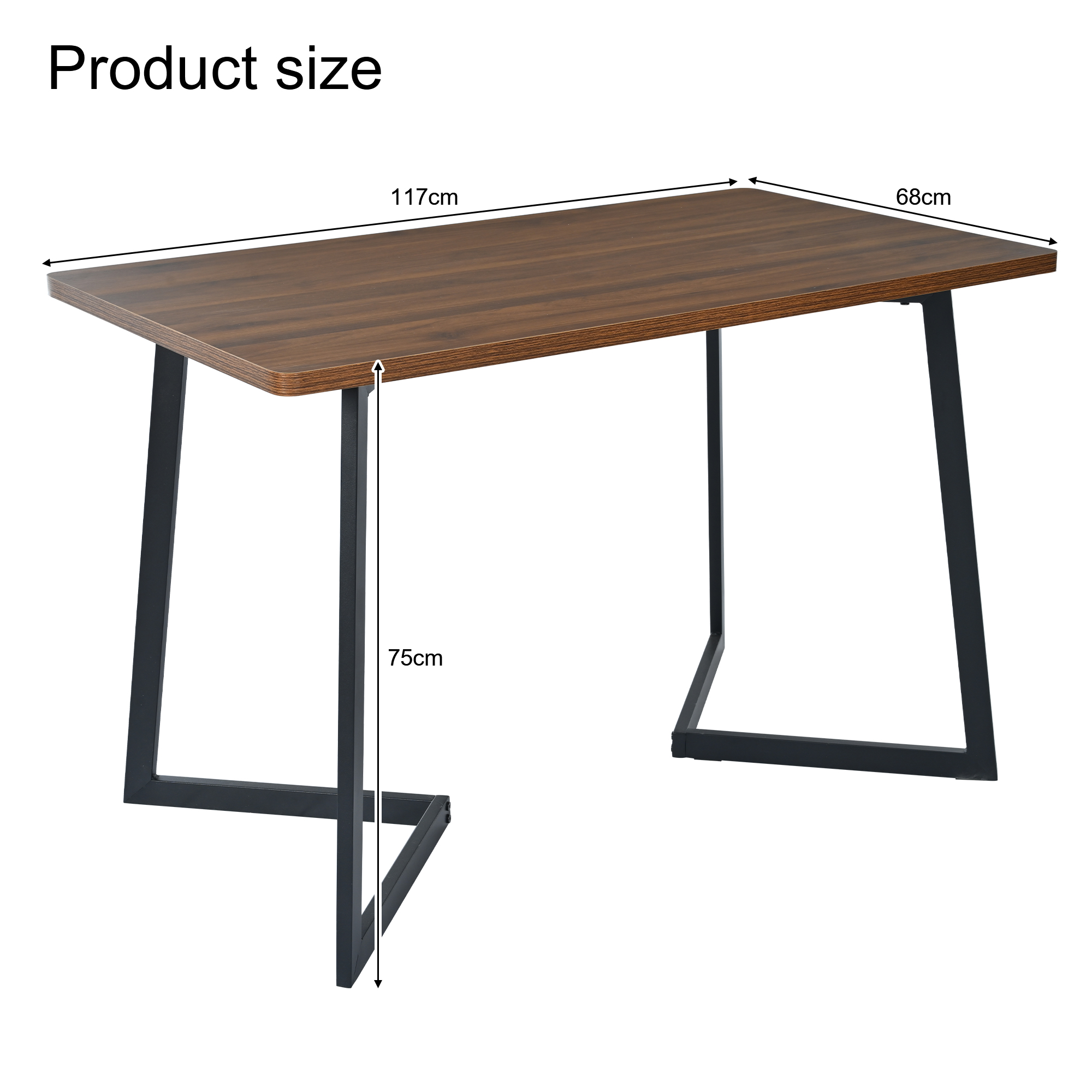 Ensemble table à manger + 4 chaises velours, plateau noyer MDF, pieds métal noir, pour salle à manger et cuisine, design moderne, confort supérieur, stabilité, style élégant, utilisation familiale, durabilité, décoration - image 14