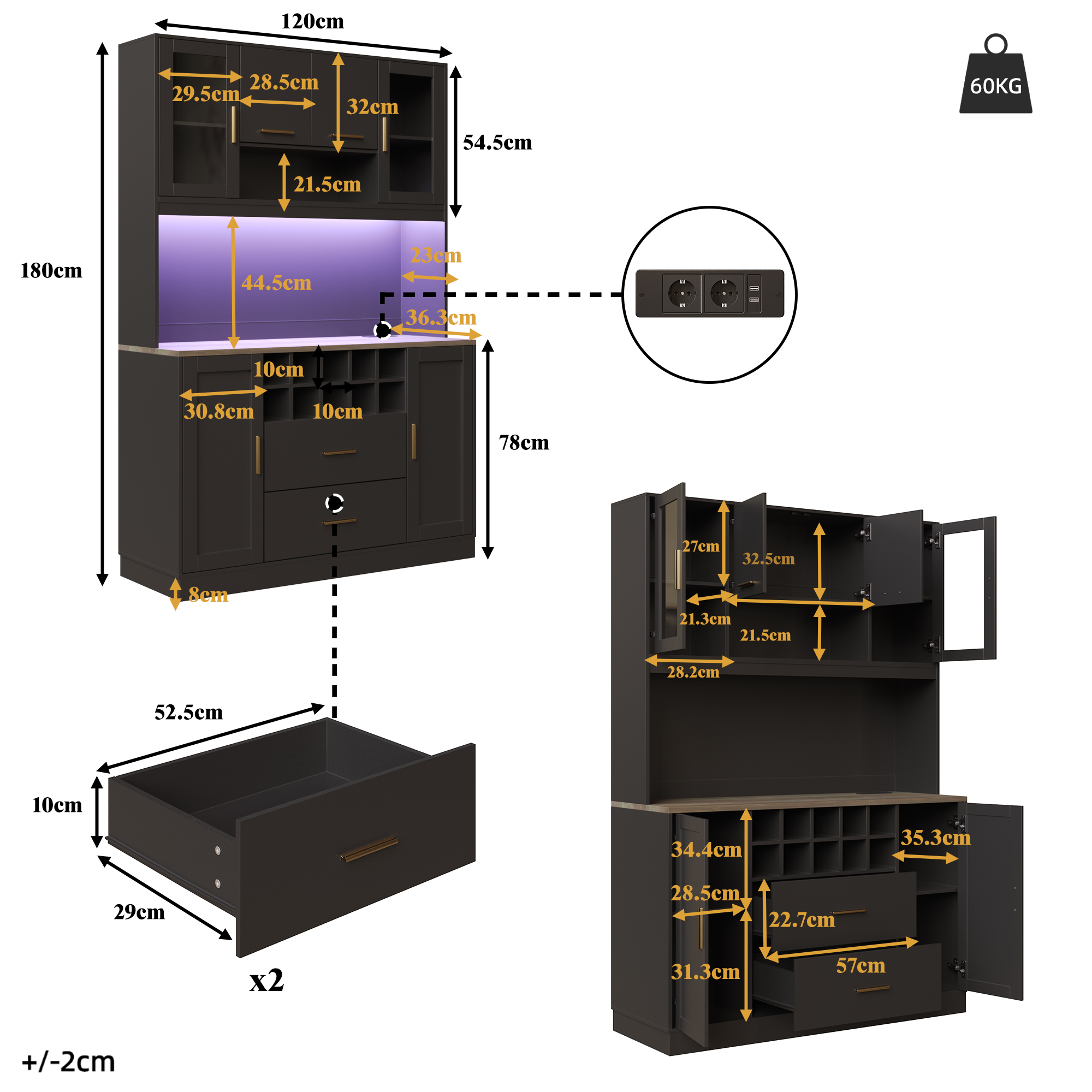 Dimensions du buffet